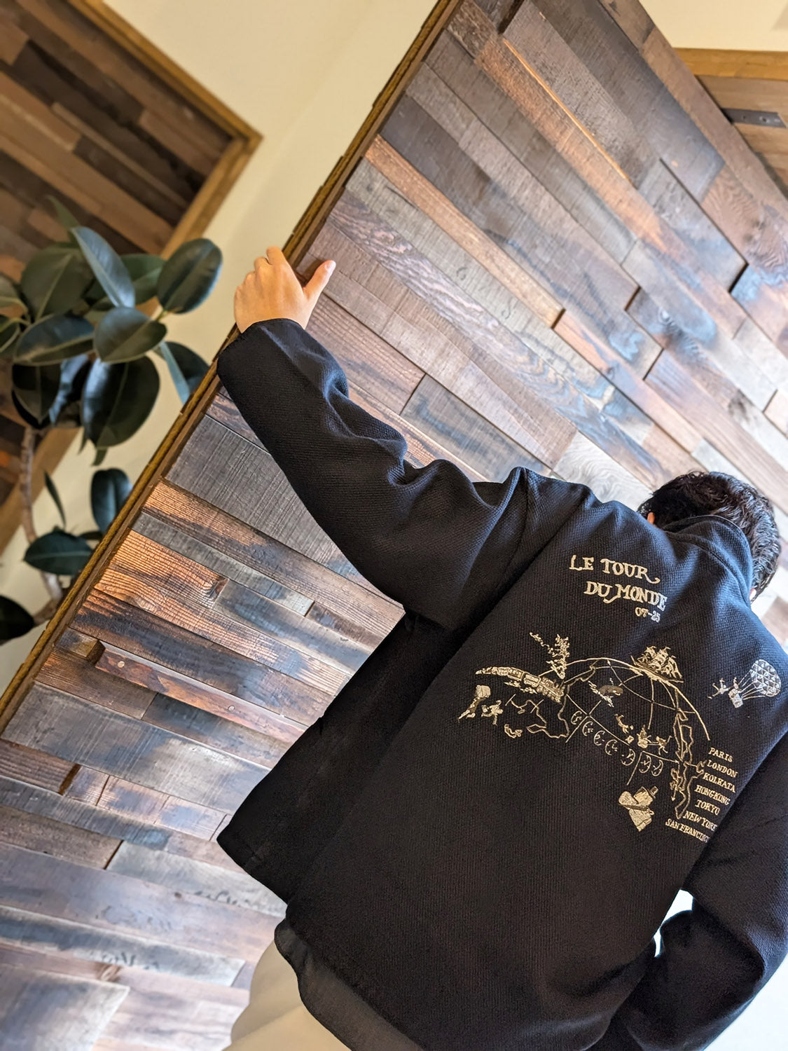 Porter Classic KENDO ZIP UP JACKET EMBROIDERY (LE TOUR DU MONDE)