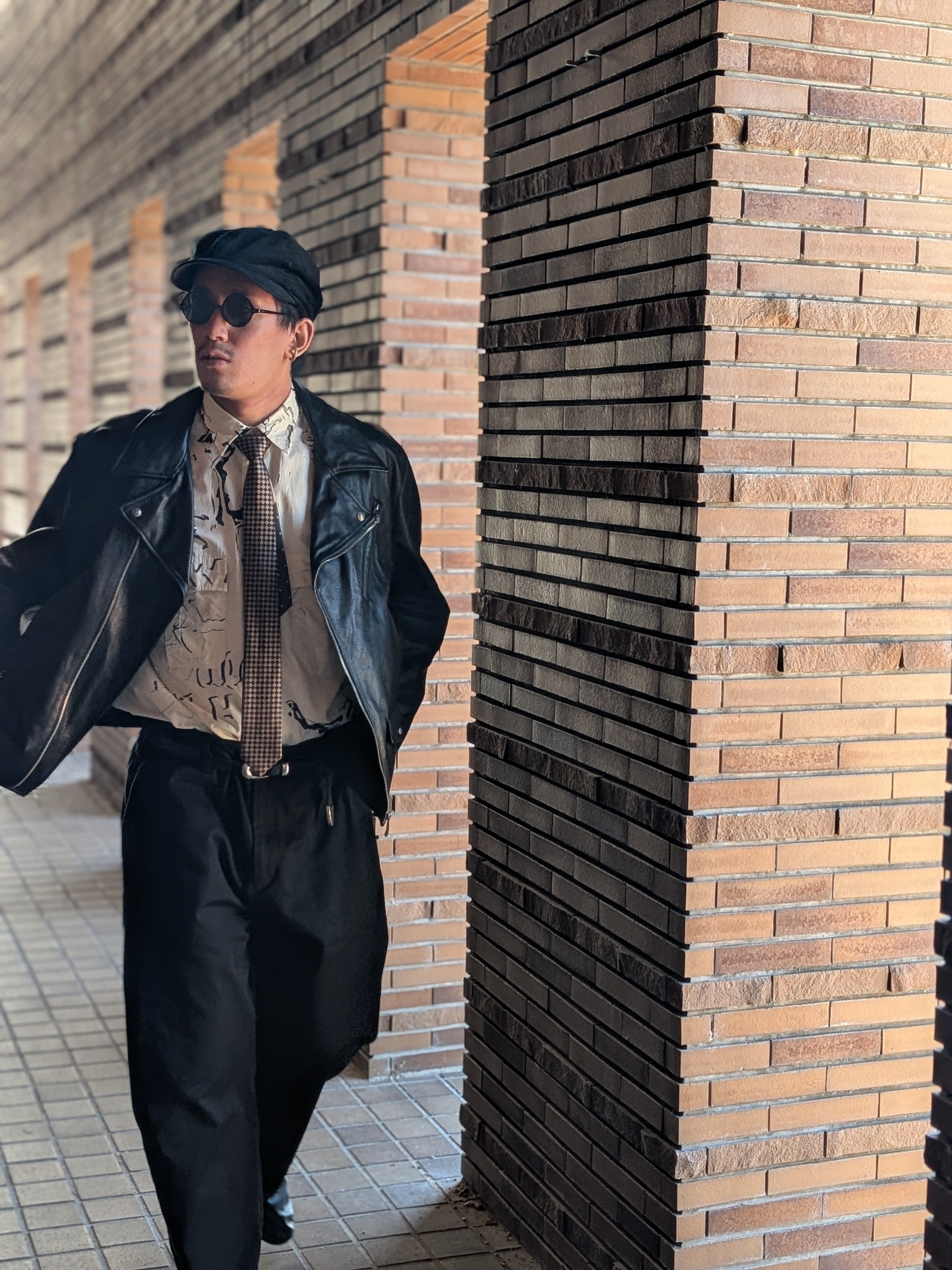 Porter Classic RIDERS JACKET W/LOVE & PEACE SILVER