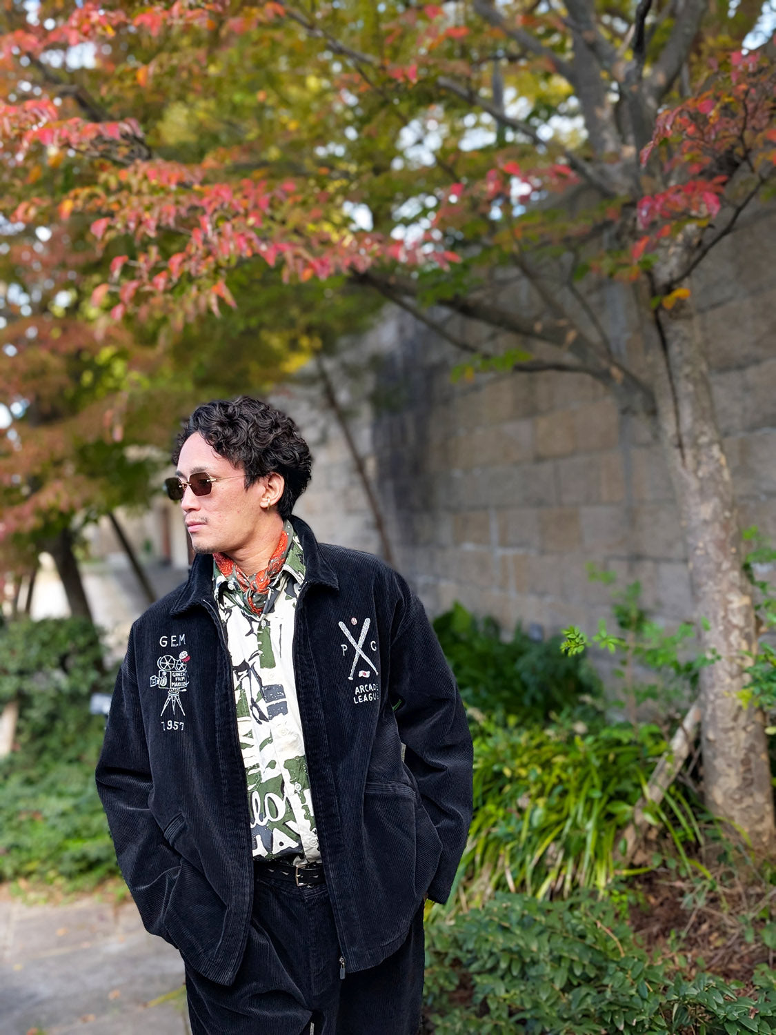 Porter Classic CORDUROY ZIP JACKET EMBROIDERY (SANDLOT)