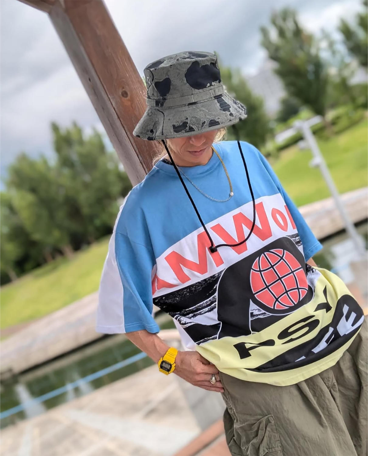 P.A.M PSY LYF FLAG OVERSIZED TEE