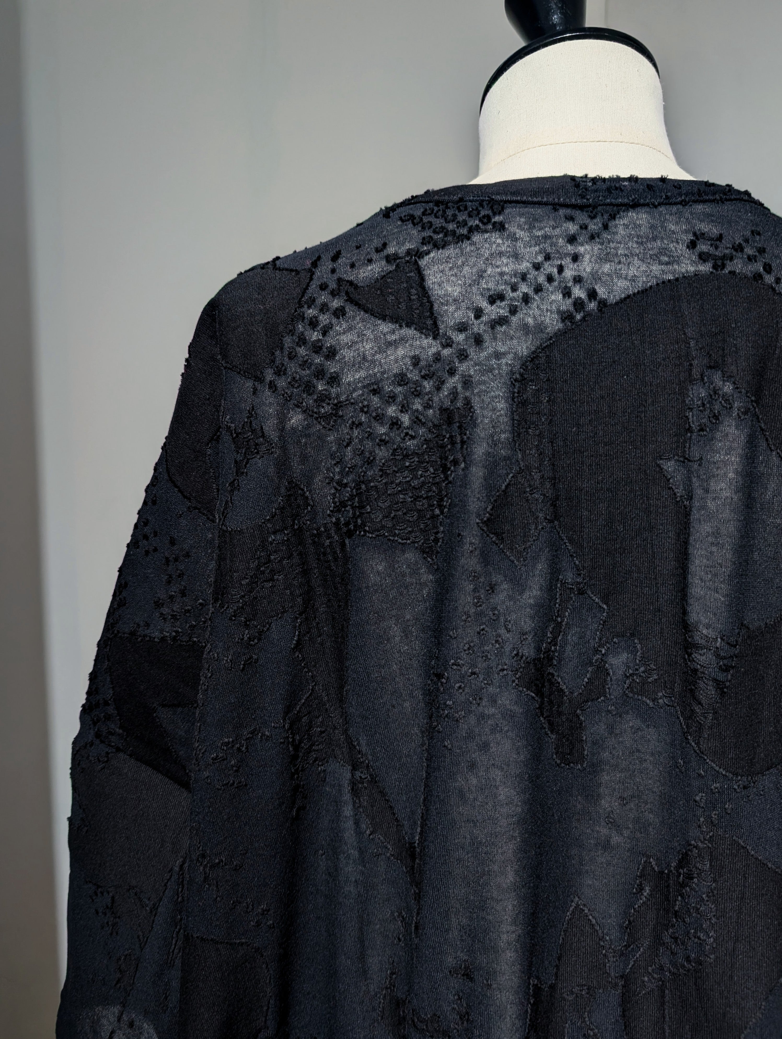 Y's　CRUSH JACQUARD ROUND NECK BIG TEE