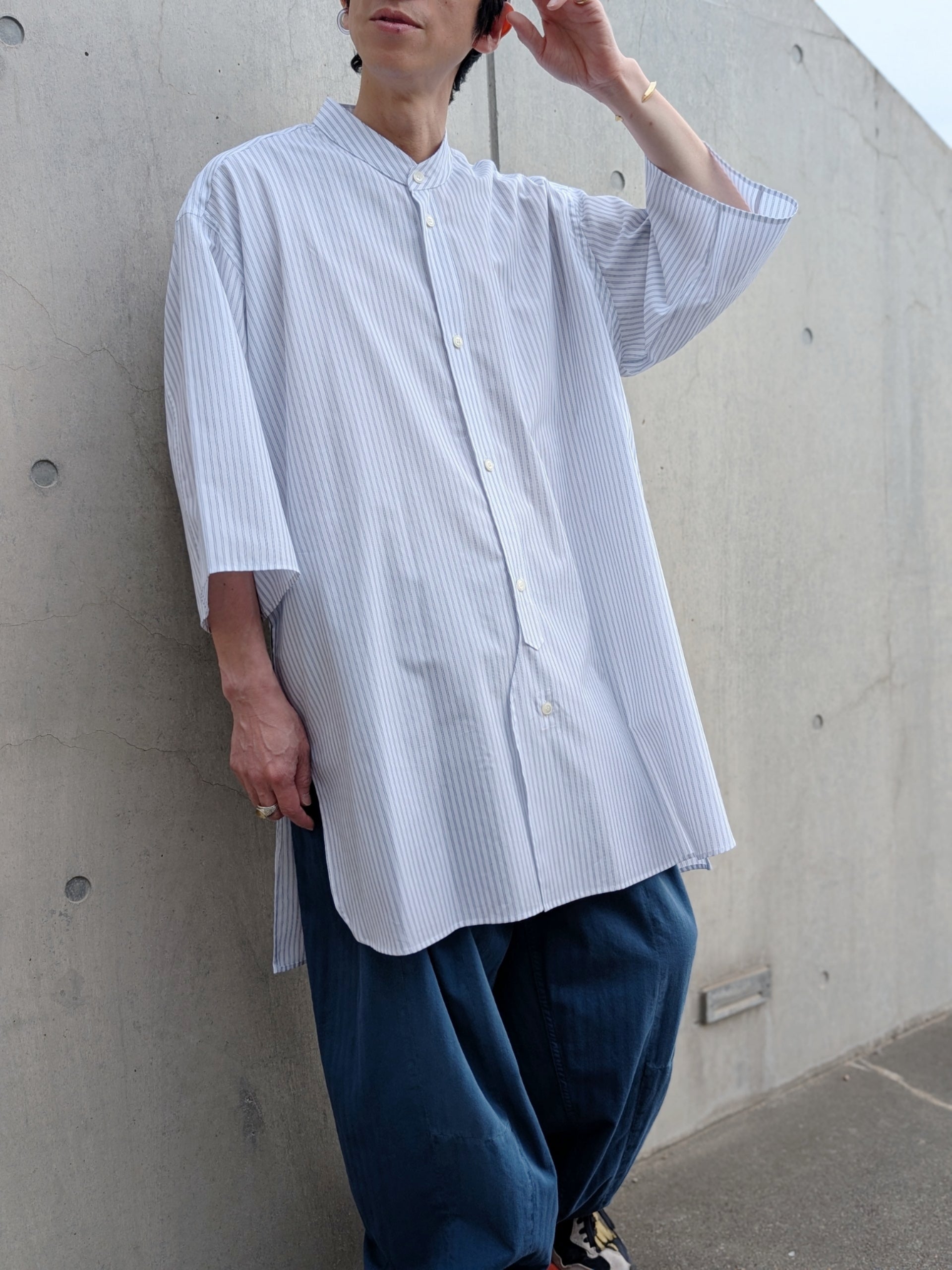 HED MAYNER PIN STRIPE COTTON SHIRT