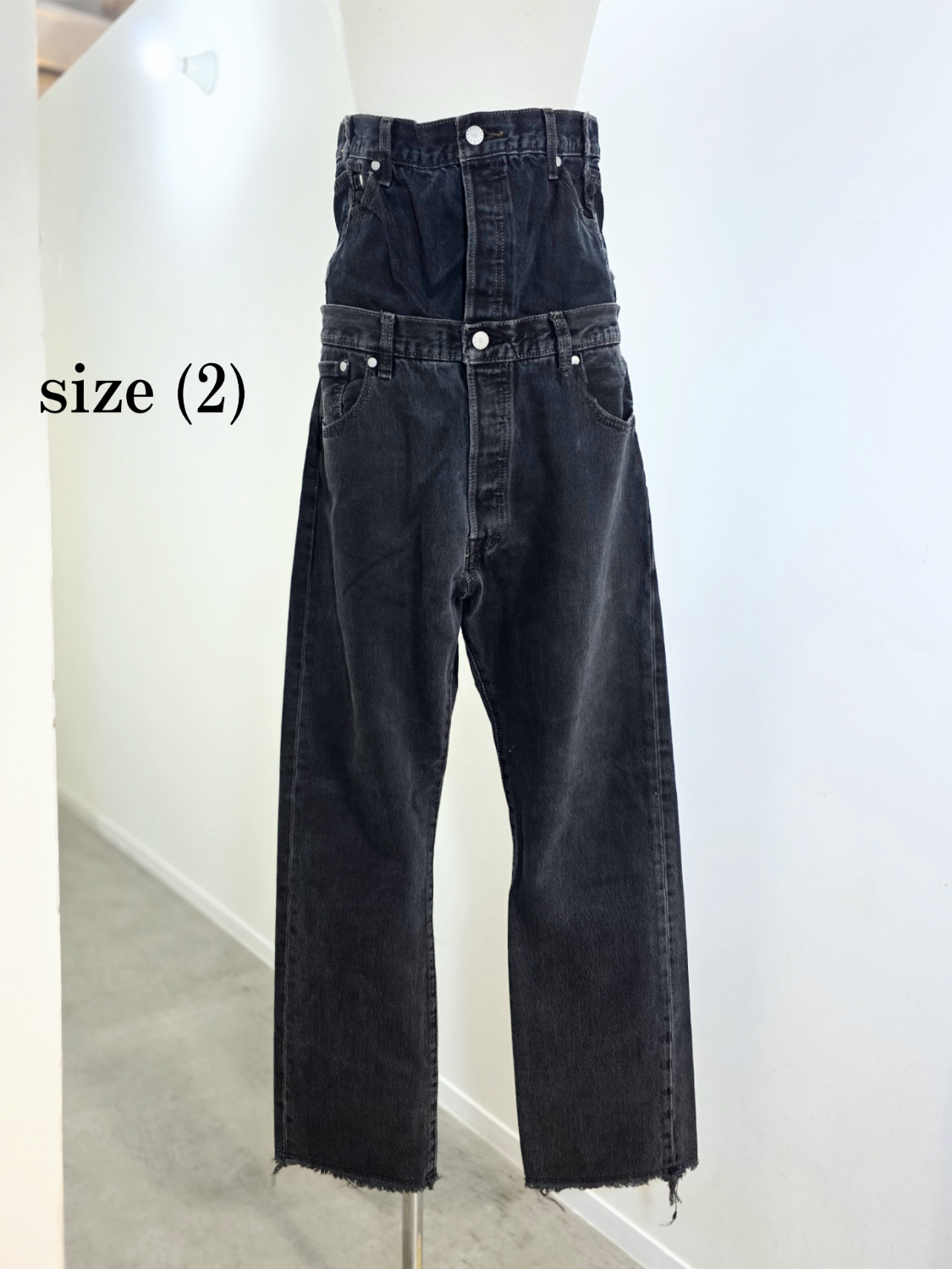 QUIITO W WAIST DENIM PT DARK GRAY