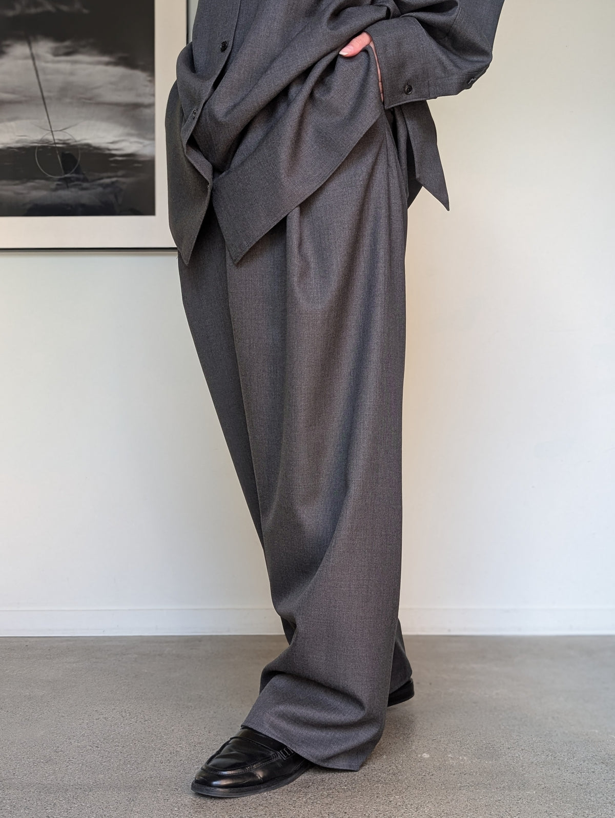 AEHRR 【089 Draping One Tuck Box Pleat Trousers】