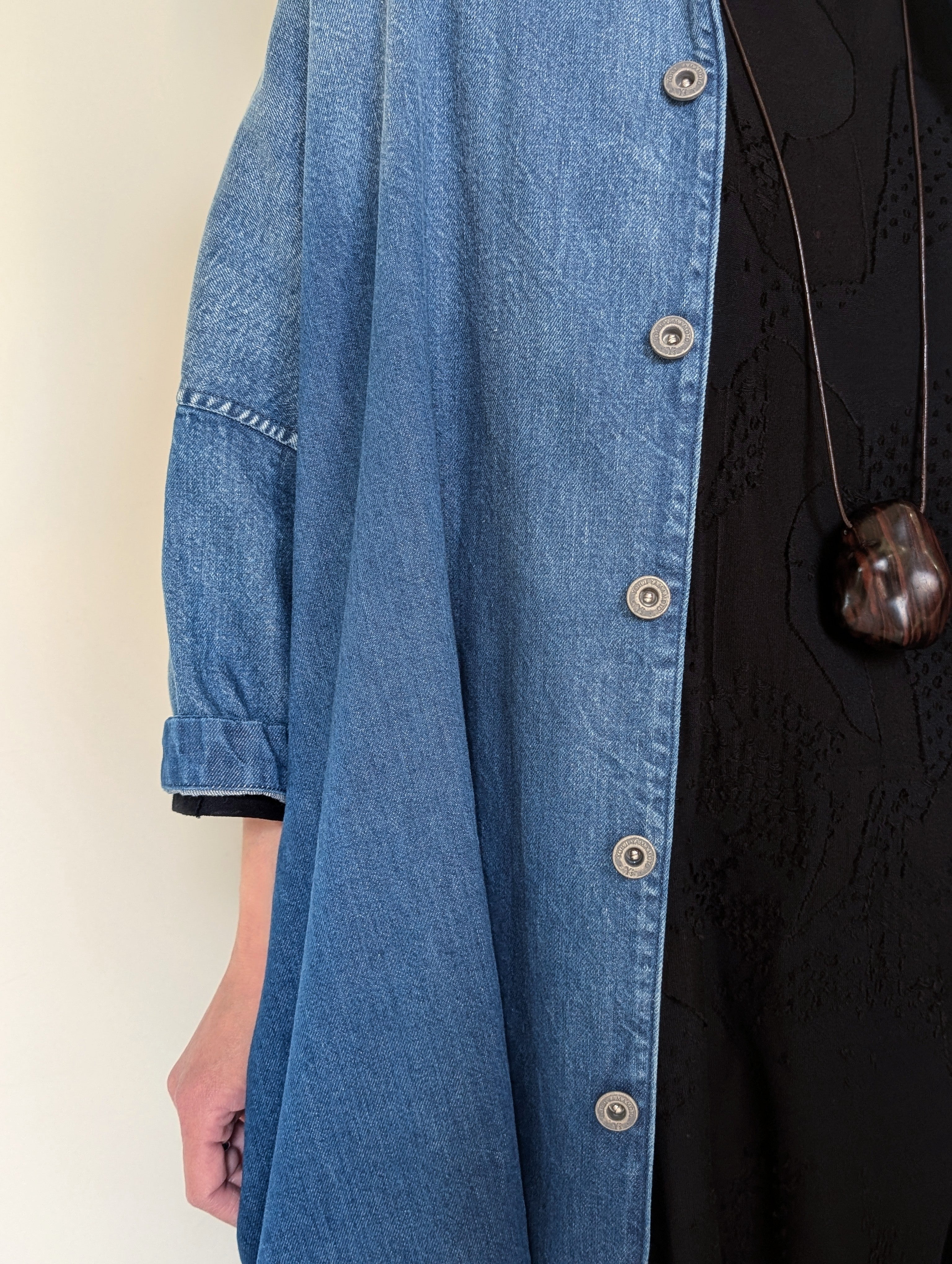 Y's　CRUSH JACQUARD ROUND NECK BIG TEE