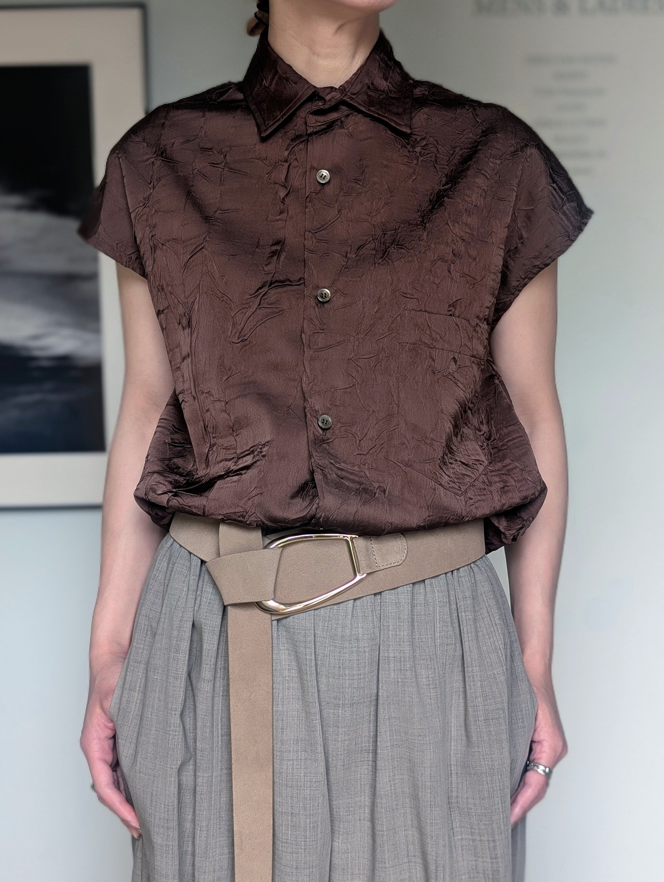 MADISONBLUE  J.BRADLEY SLEEVELESS SHIRT SATIN