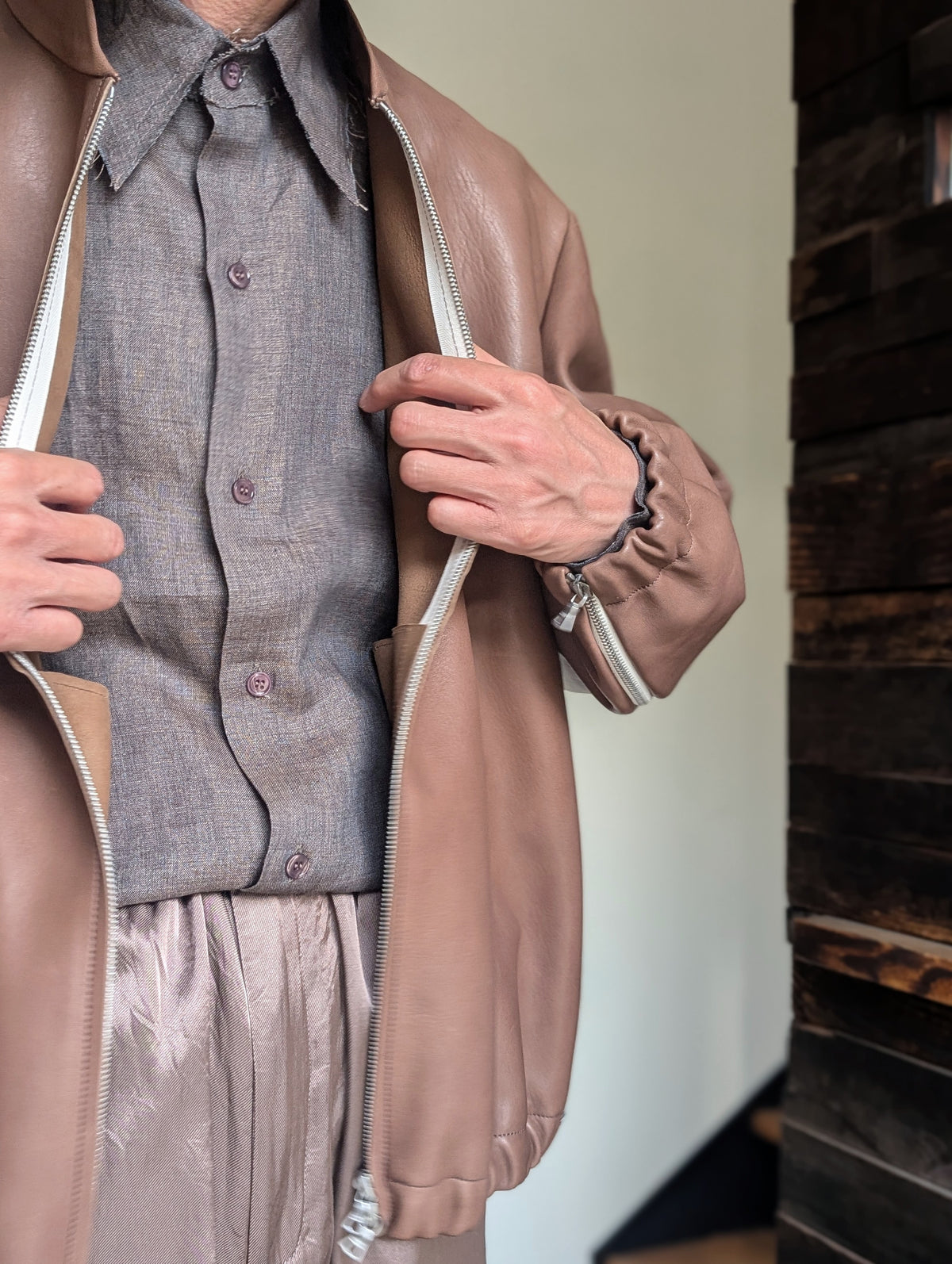 GABRIELA COLL GARMENTS NO.306 SIX ZIP LEATHER JACKET