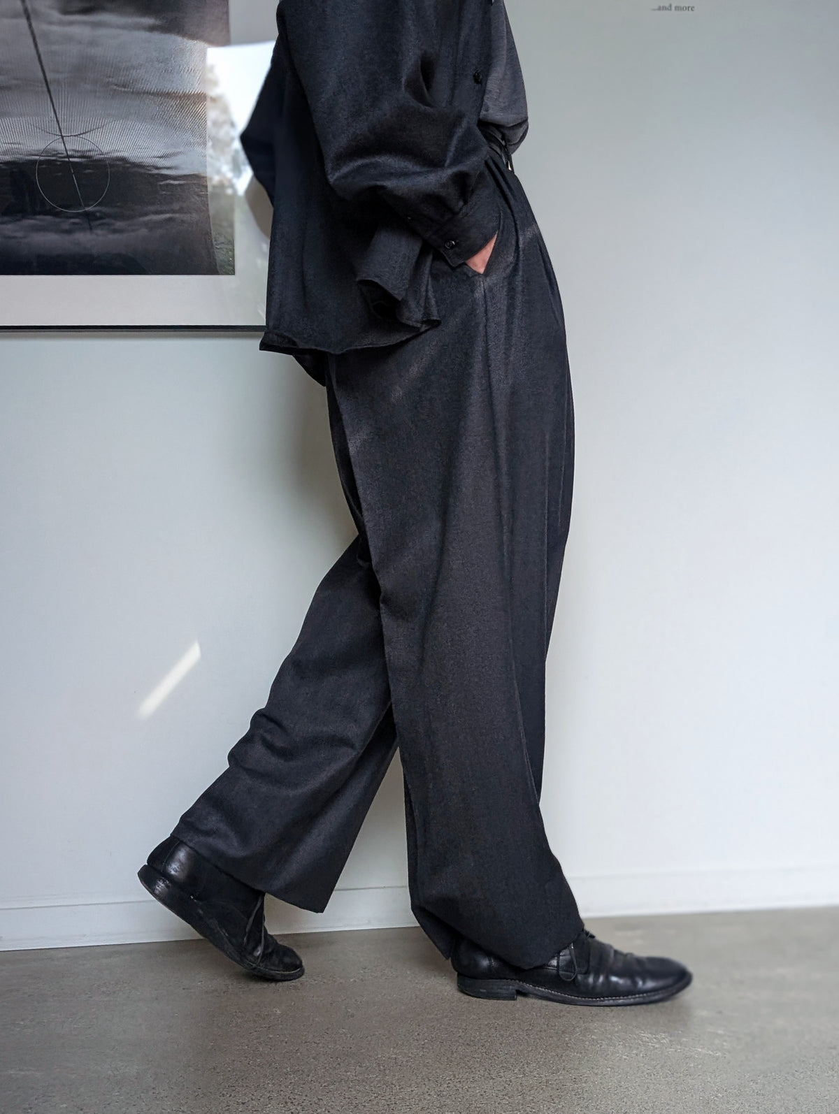 nonnotte 015 Draping Five-Tuck Wide Trousers