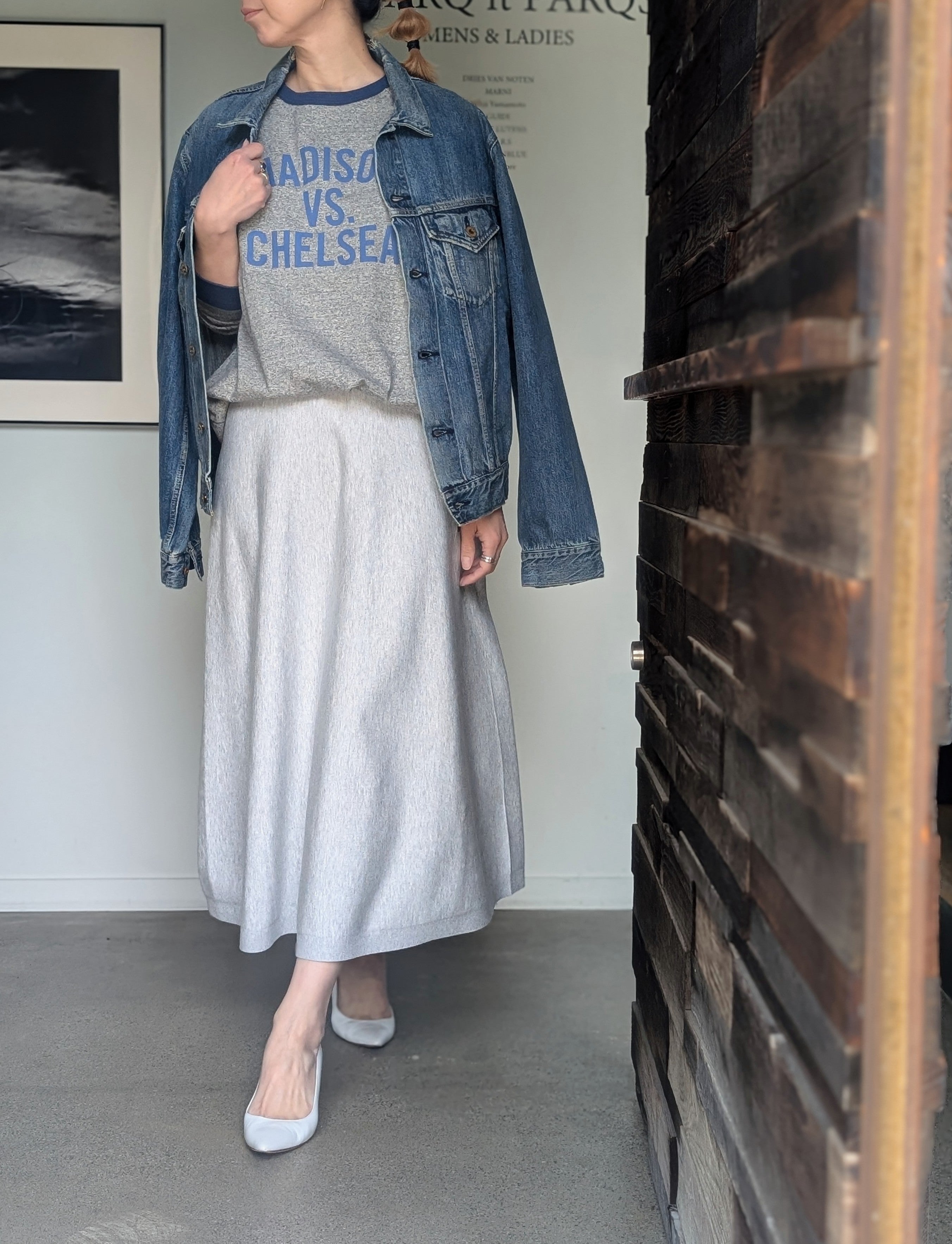 MADISONBLUE  KNIT FLARE SKIRT