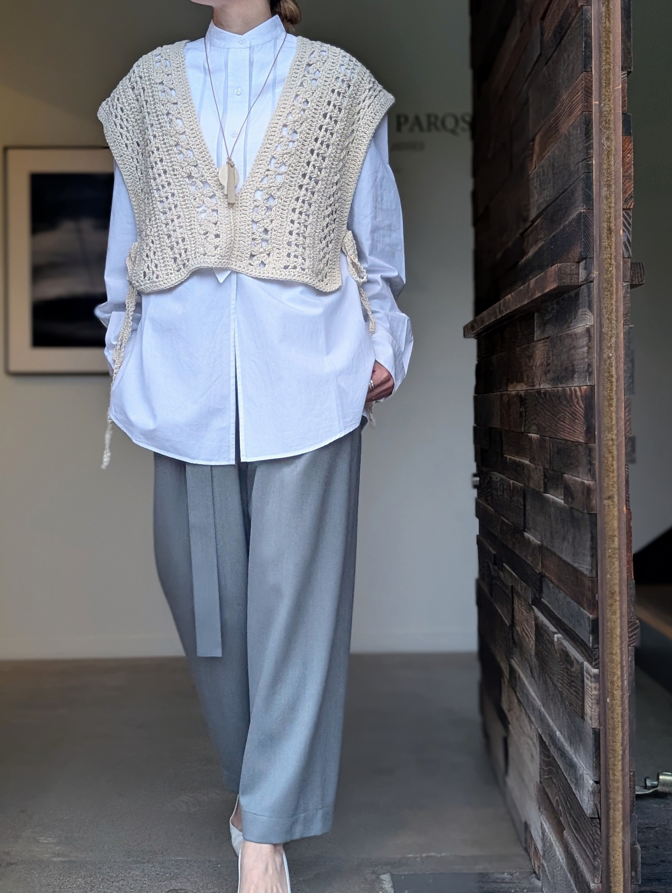 SEEALL SAW63 SH301 (l-001) OVERSIZE TAXIDO SHIRT