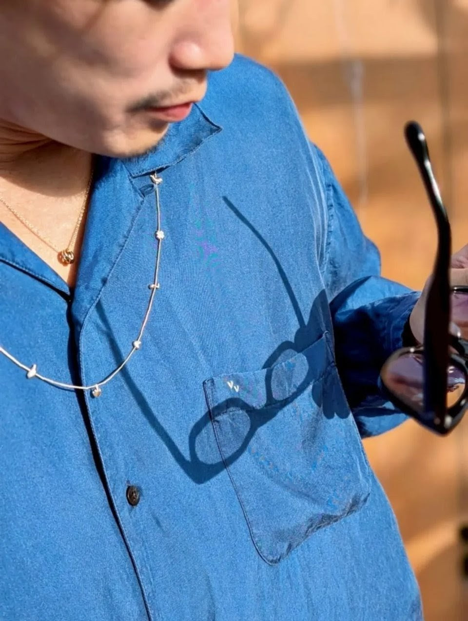 Porter Classic H/W INDIGO SILK LONG SHIRT