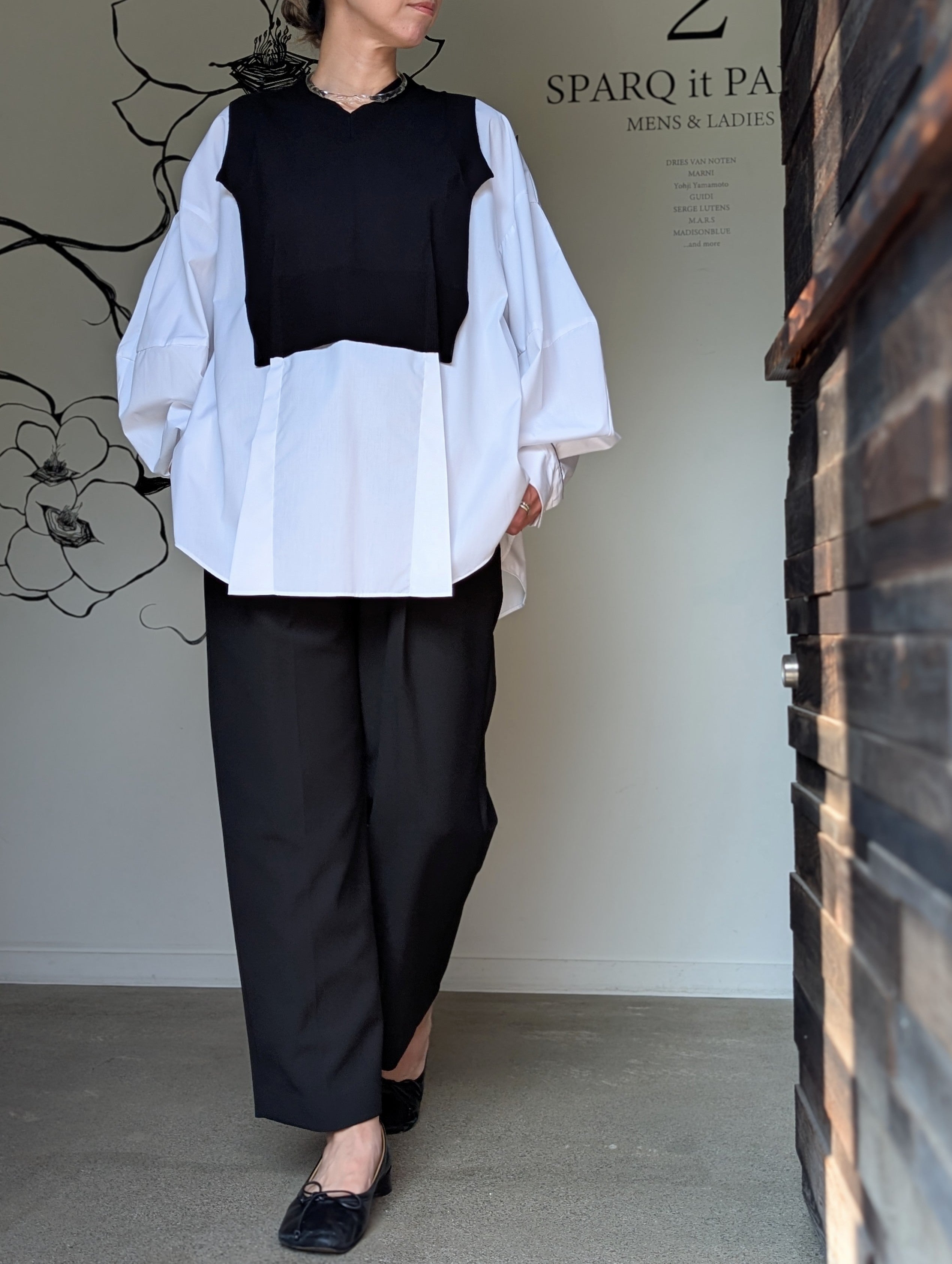 ENFOLD  FAKE-LAYERED PULLOVER