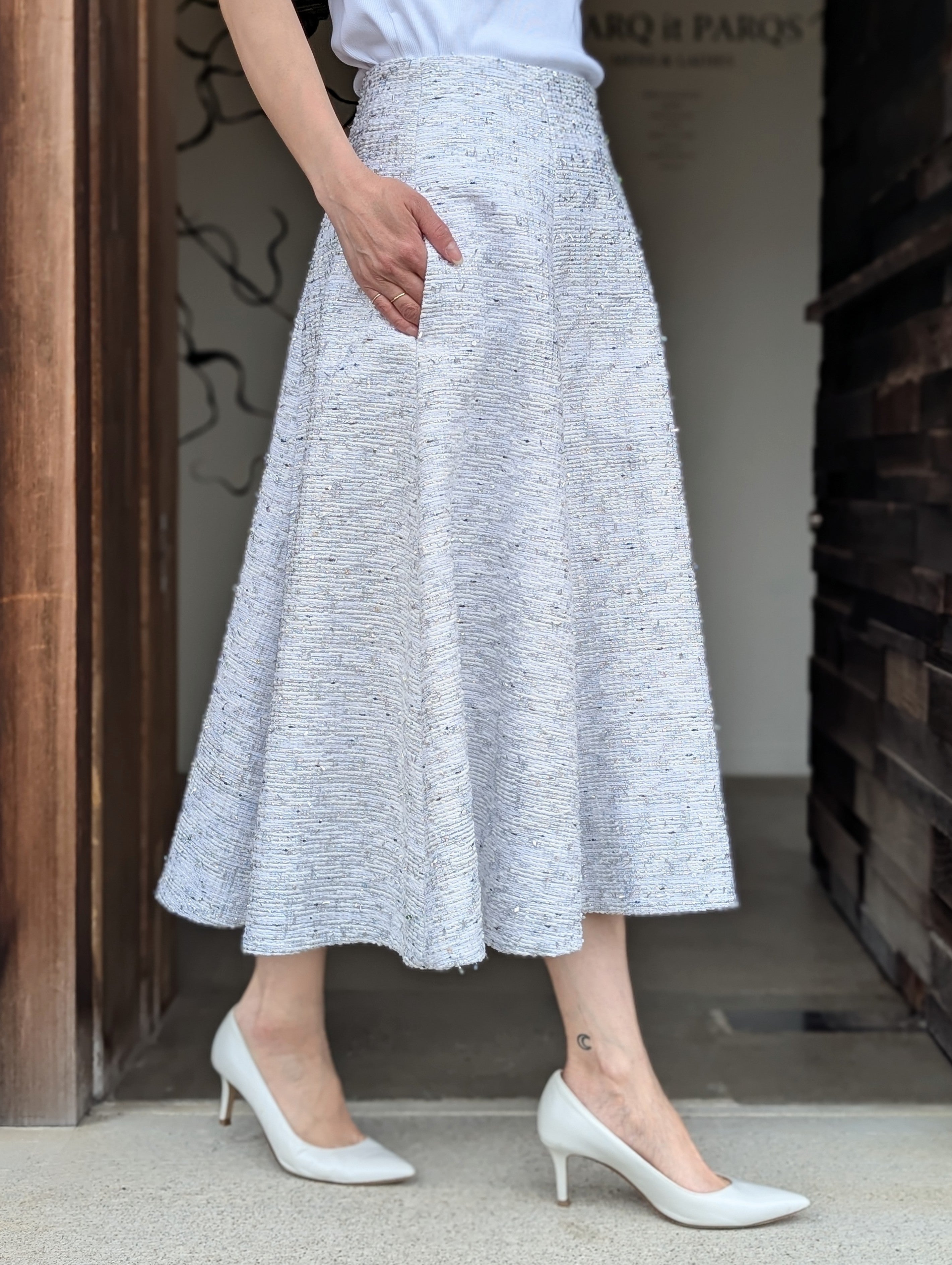 MADISONBLUE   PANEL FLARE SK TWEED