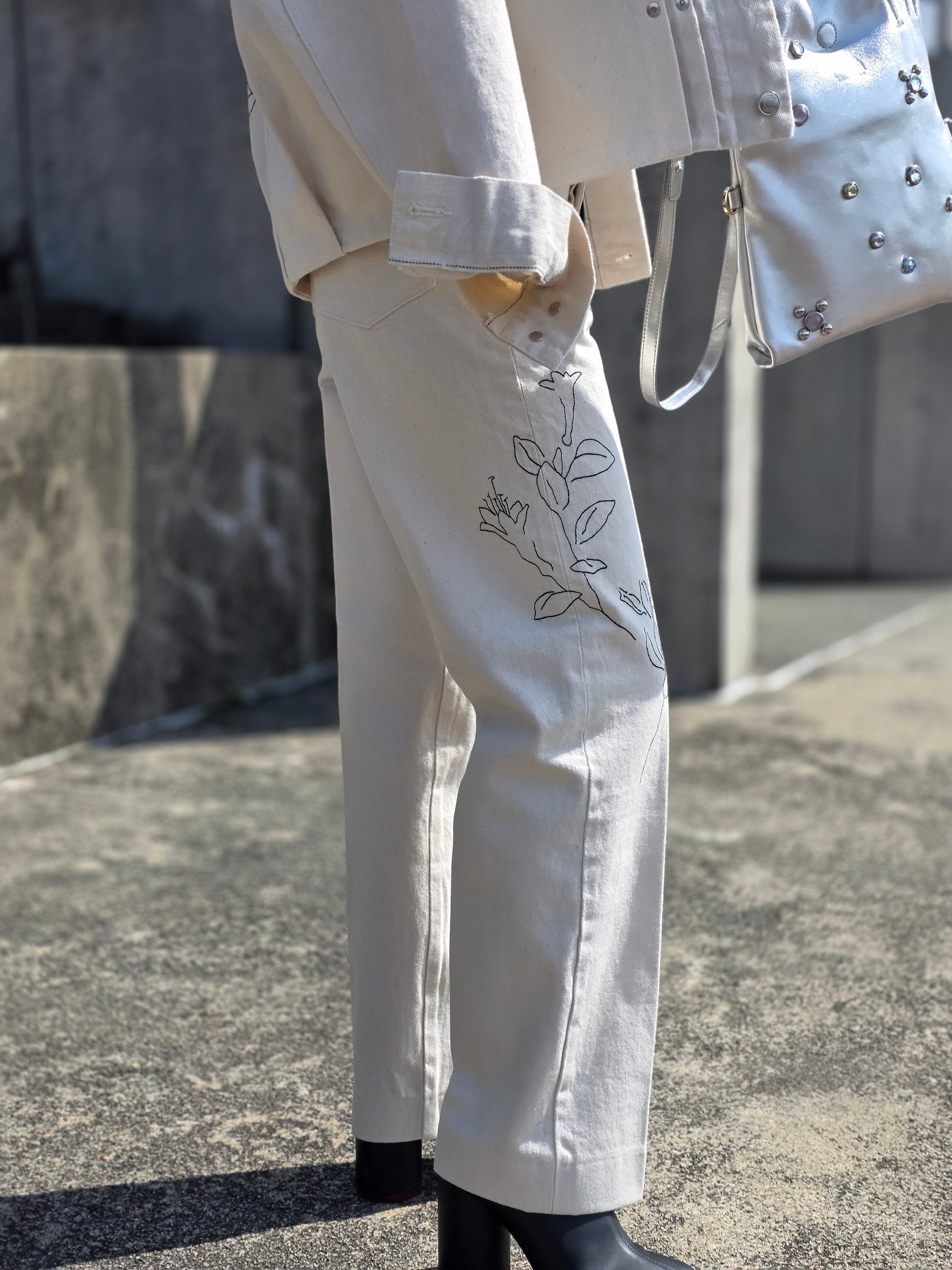 TANAKA  ST-2-WHE THE JEAN TROUSERS (EMBROIDERY)