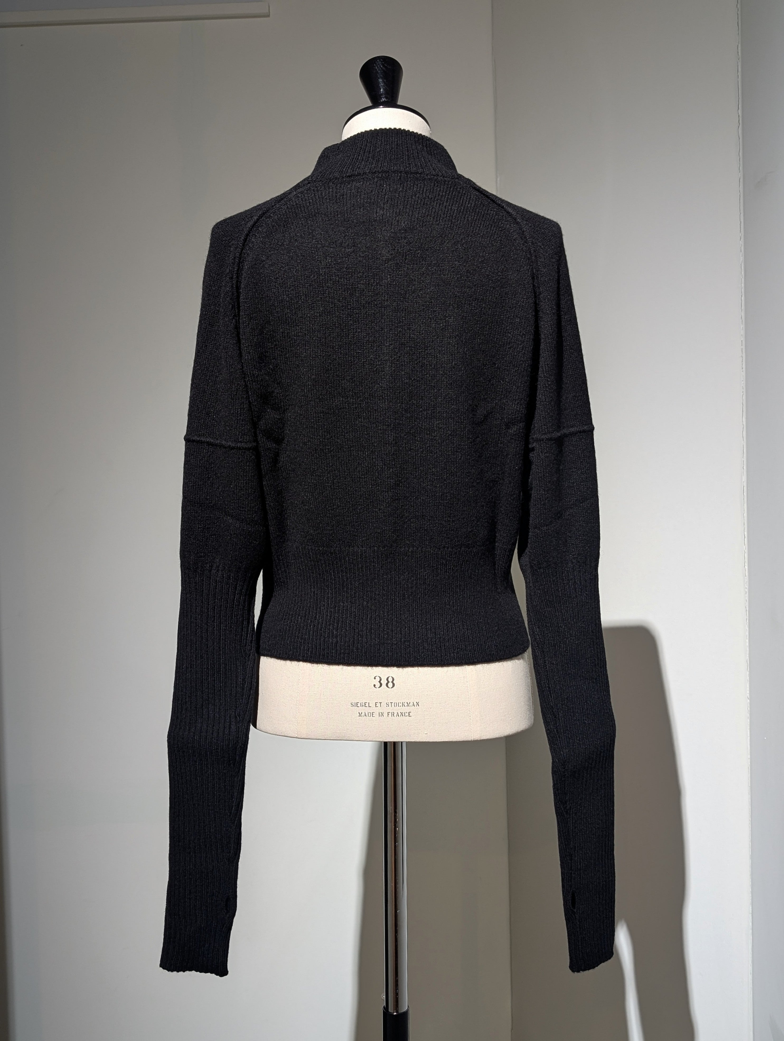 SEEALL  SAW51 KJ603Y (YAK) RIB SLEEVE SWEATER