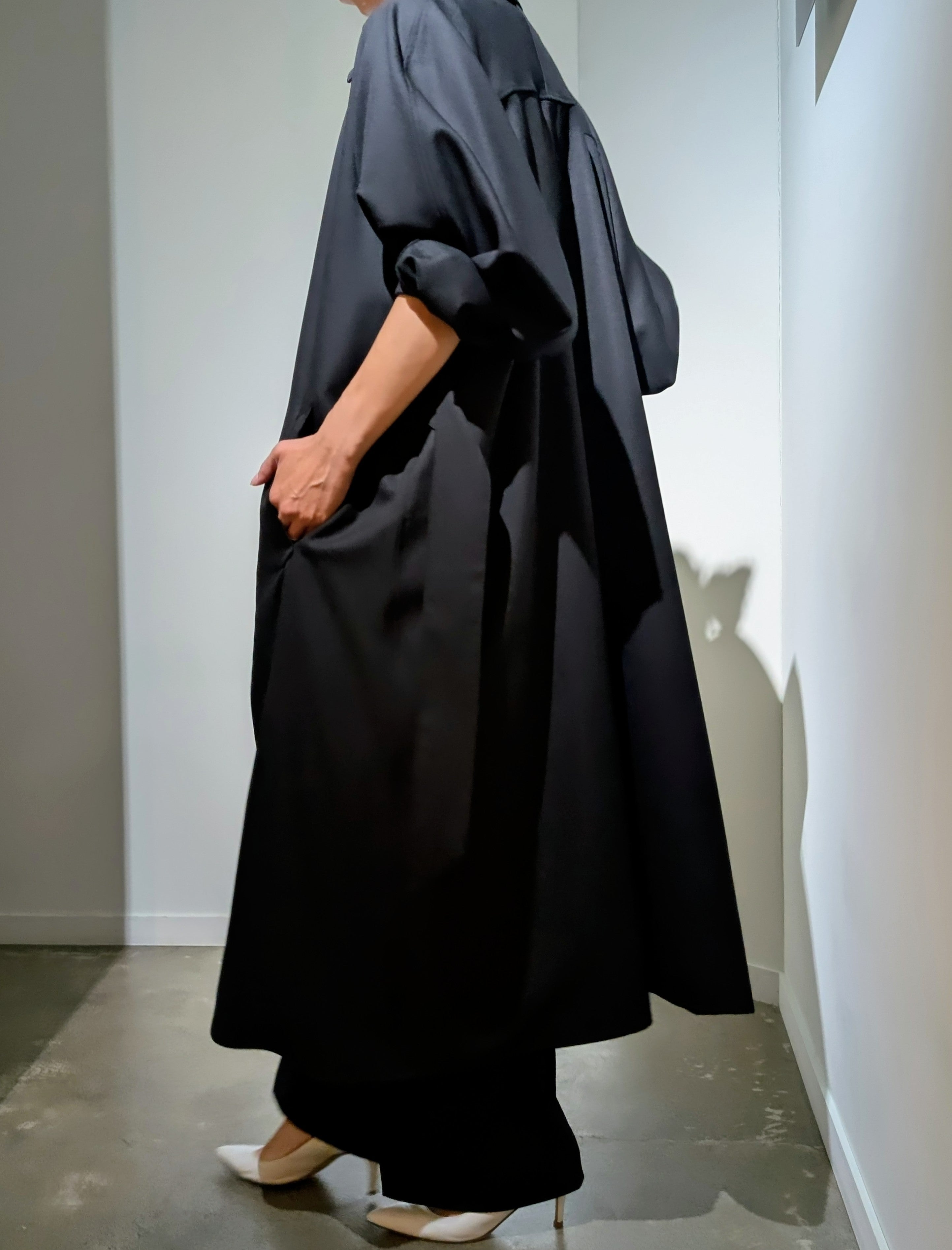 AEHRR 【Draping Yoke Raglan Sleeve Over Coat】