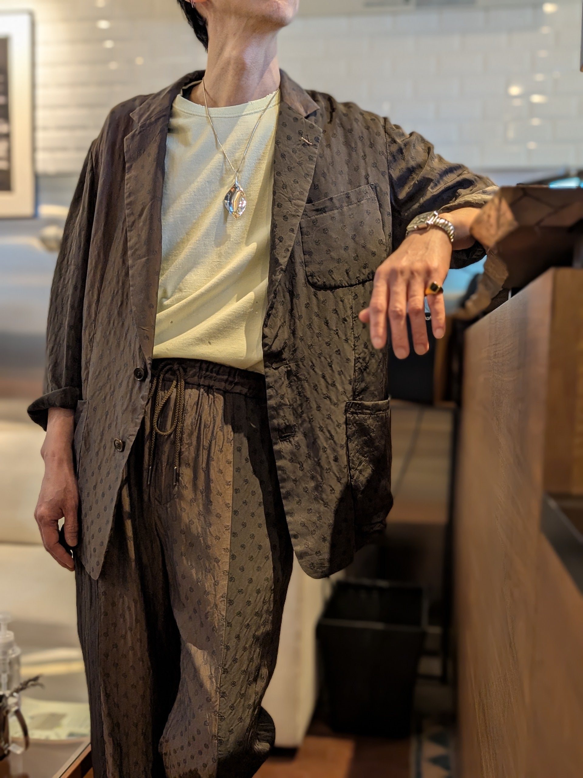 mando 小紋柄ジャケット