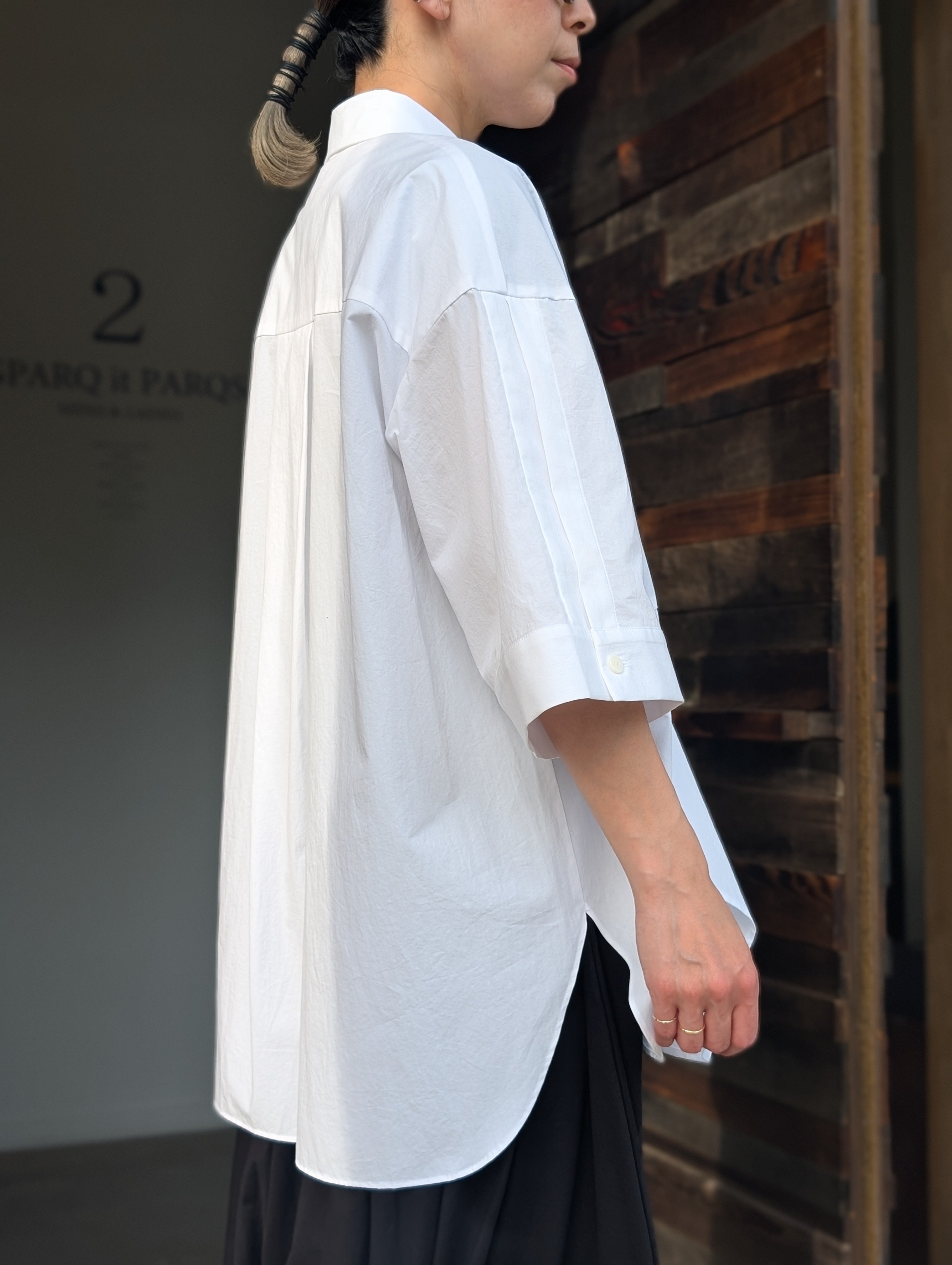 ENFOLD LAYERED HALF‐SLEEVES SHIRT