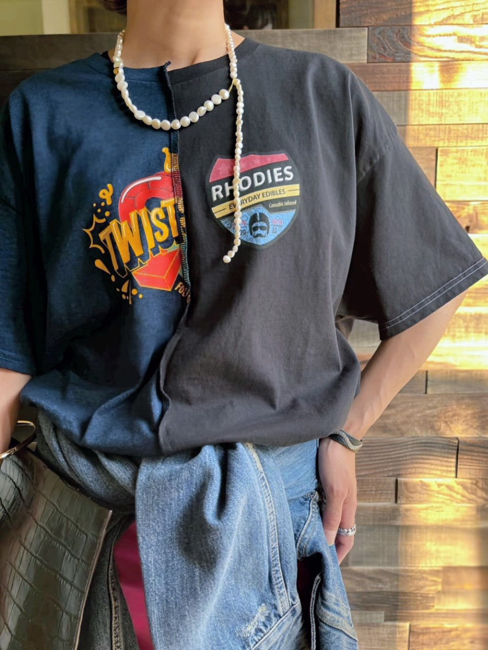 QUIITO HALF DYED LOGO TEE