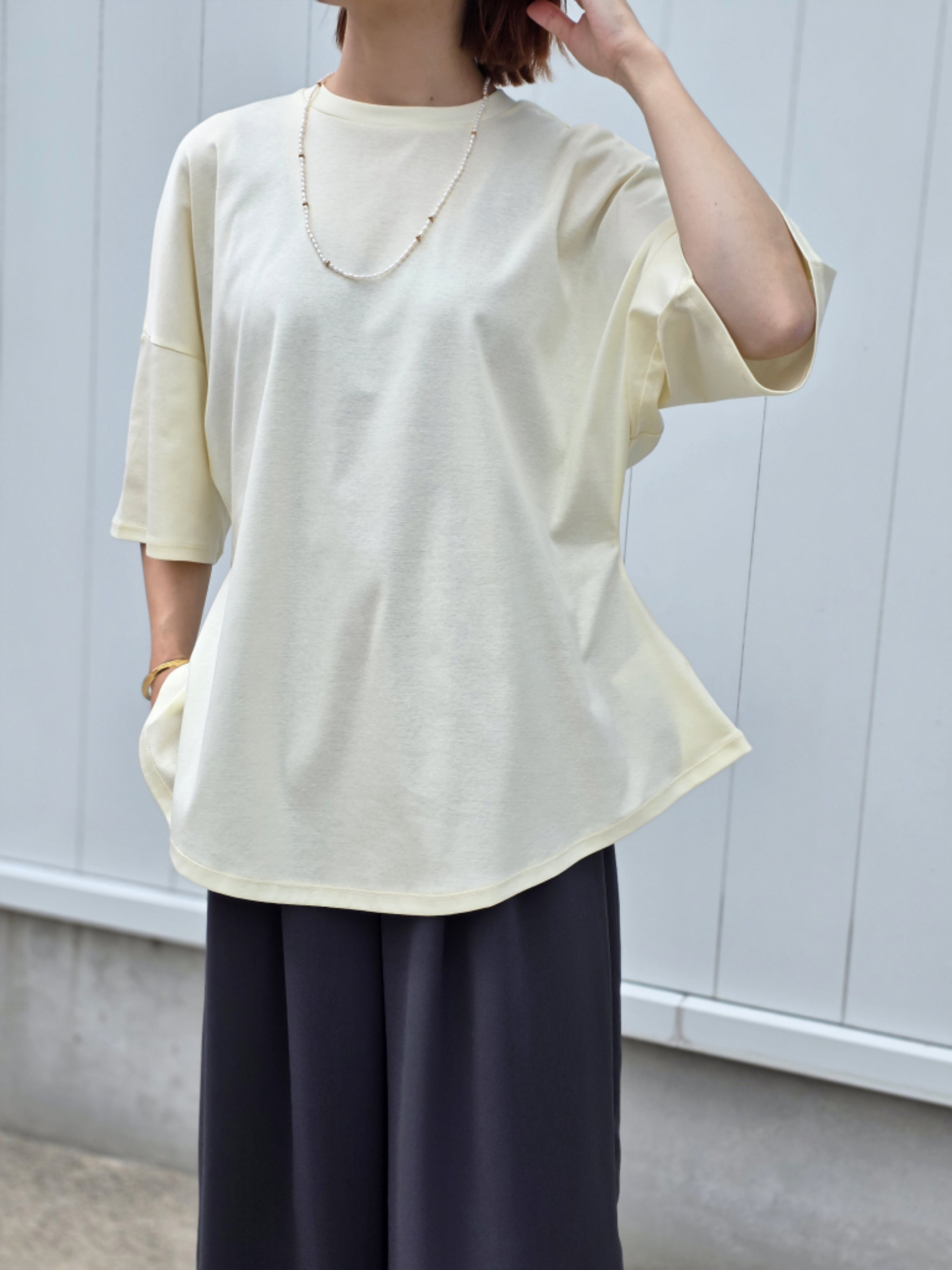 ENFOLD  PEPLUM LOOSE T-SHIRT