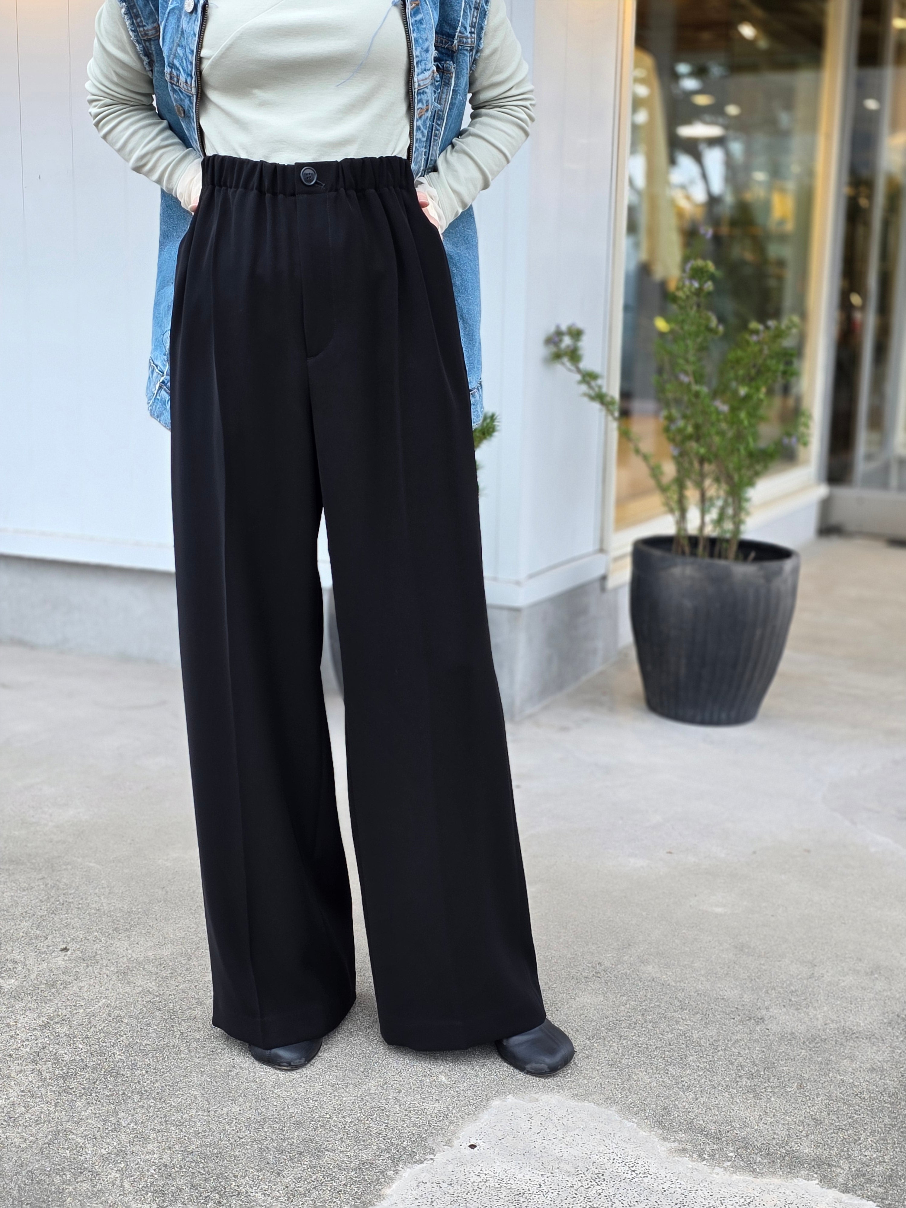 ENFOLD PEツイルCENTER-PRESS STRAIGHT-PANTS
