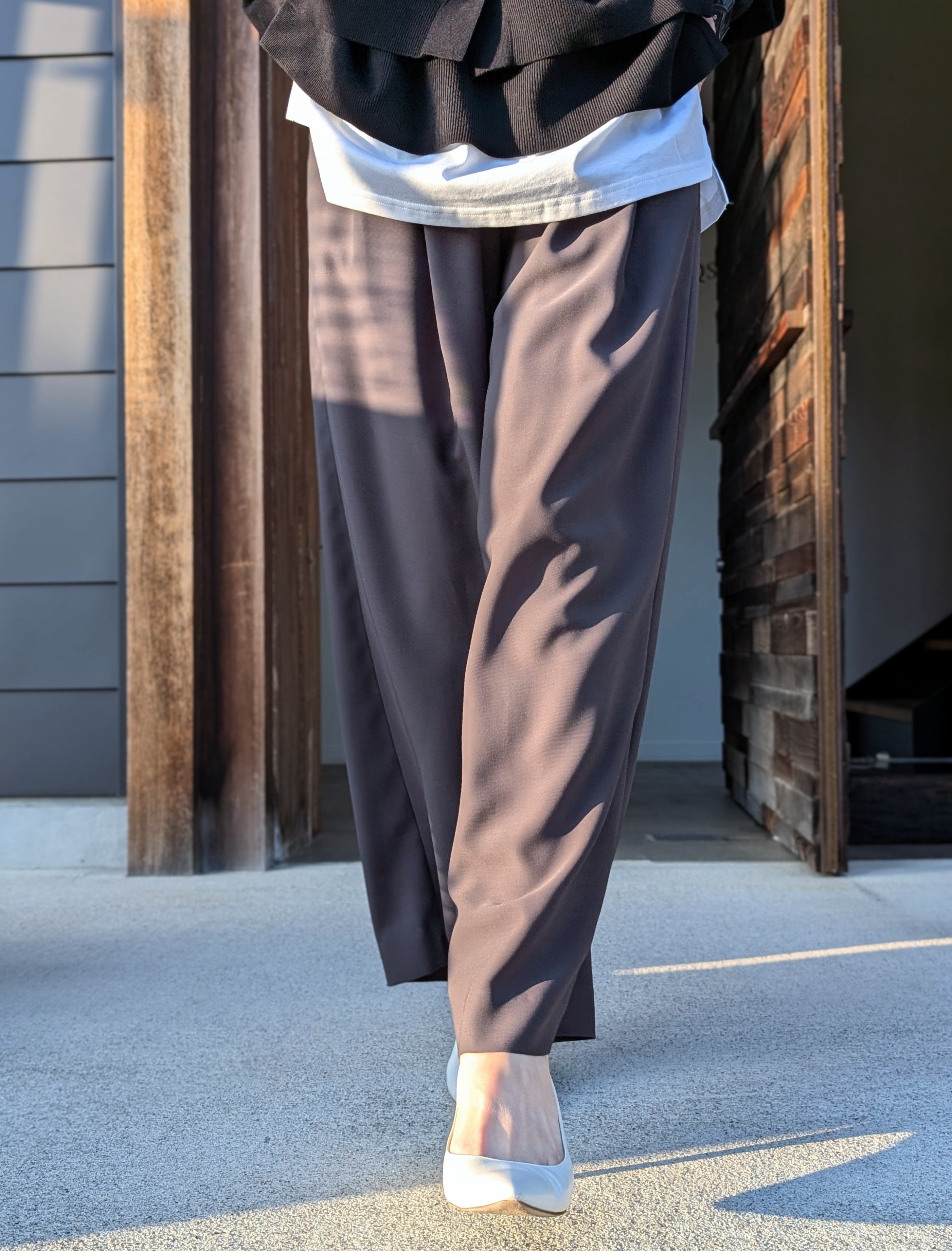 ENFOLD  RELAX ELASTIC WIDE-TROUSER