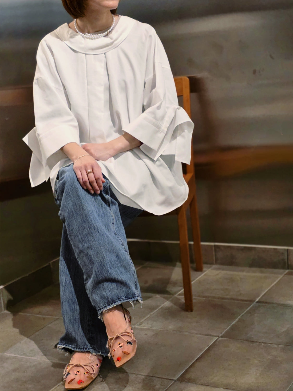 ENFOLD HIGH-NECK BLOUSE