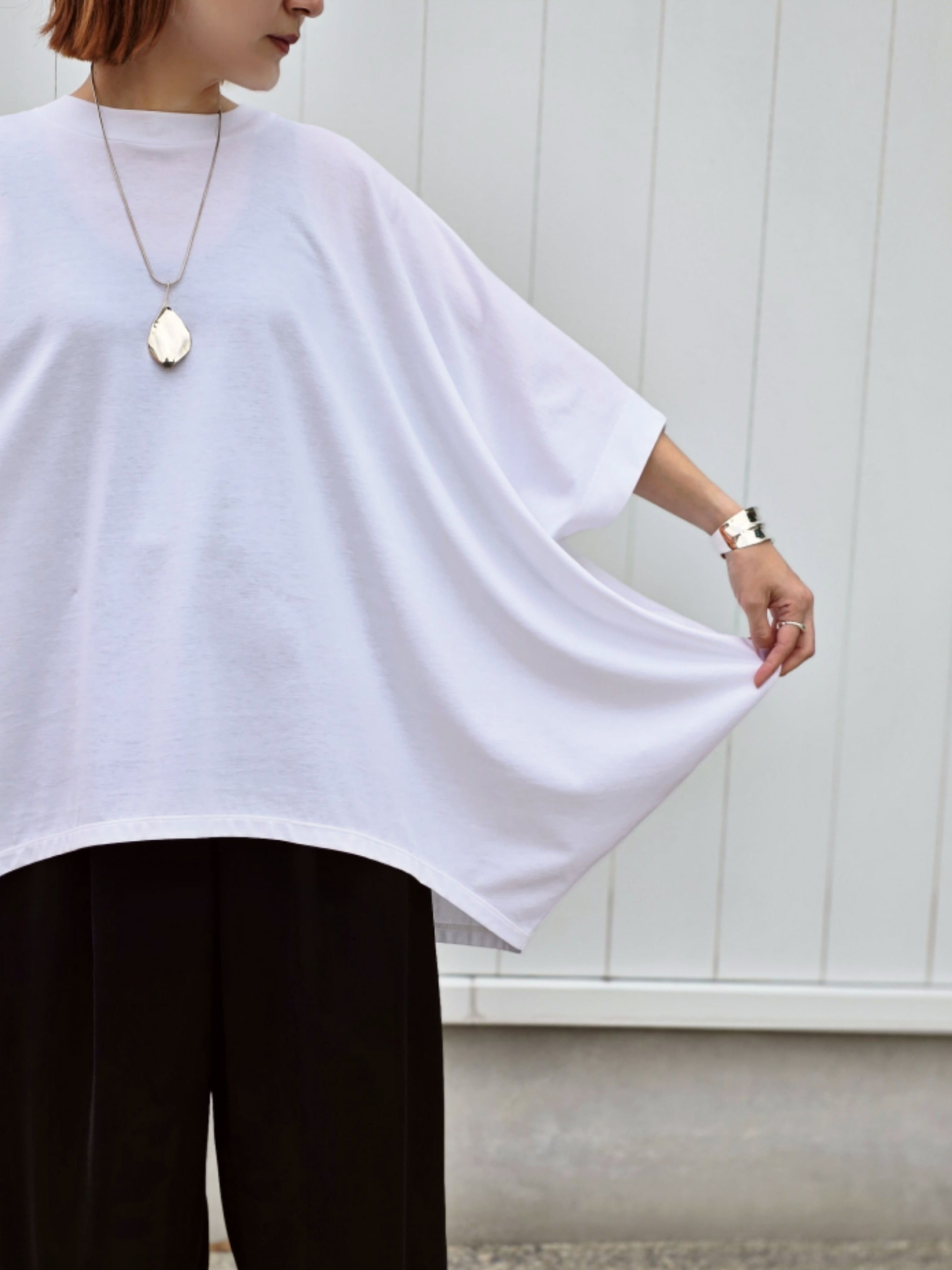 ENFOLD  HIGH-NECK HEXAGON T-SHIRT