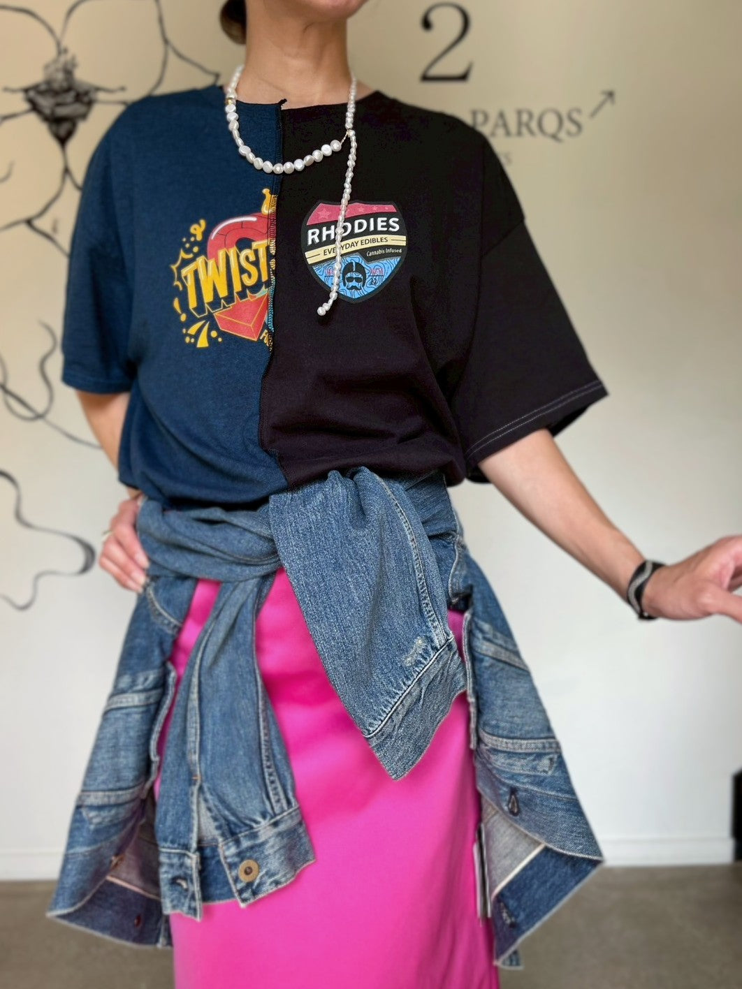 QUIITO HALF DYED LOGO TEE