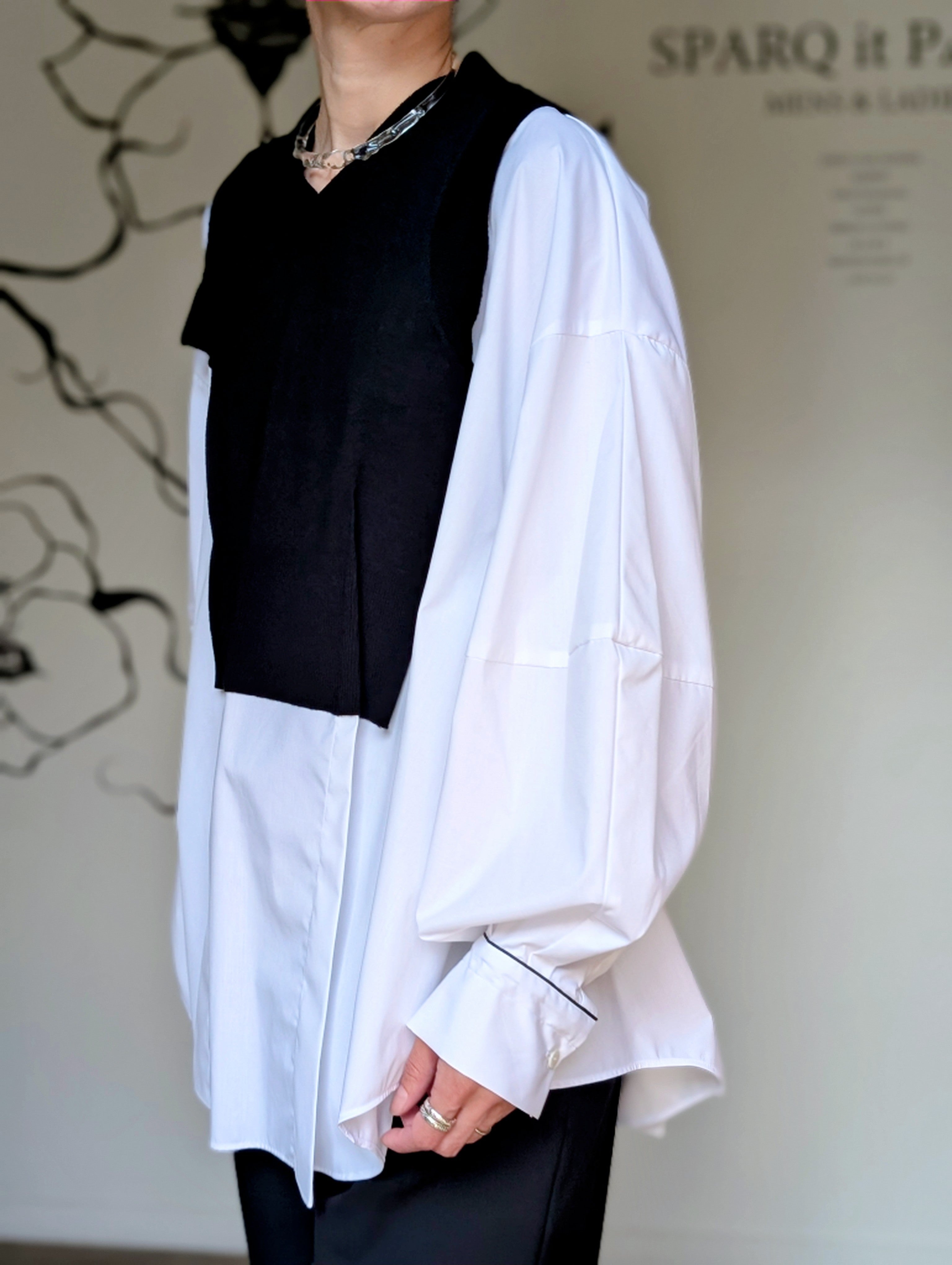 ENFOLD  FAKE-LAYERED PULLOVER