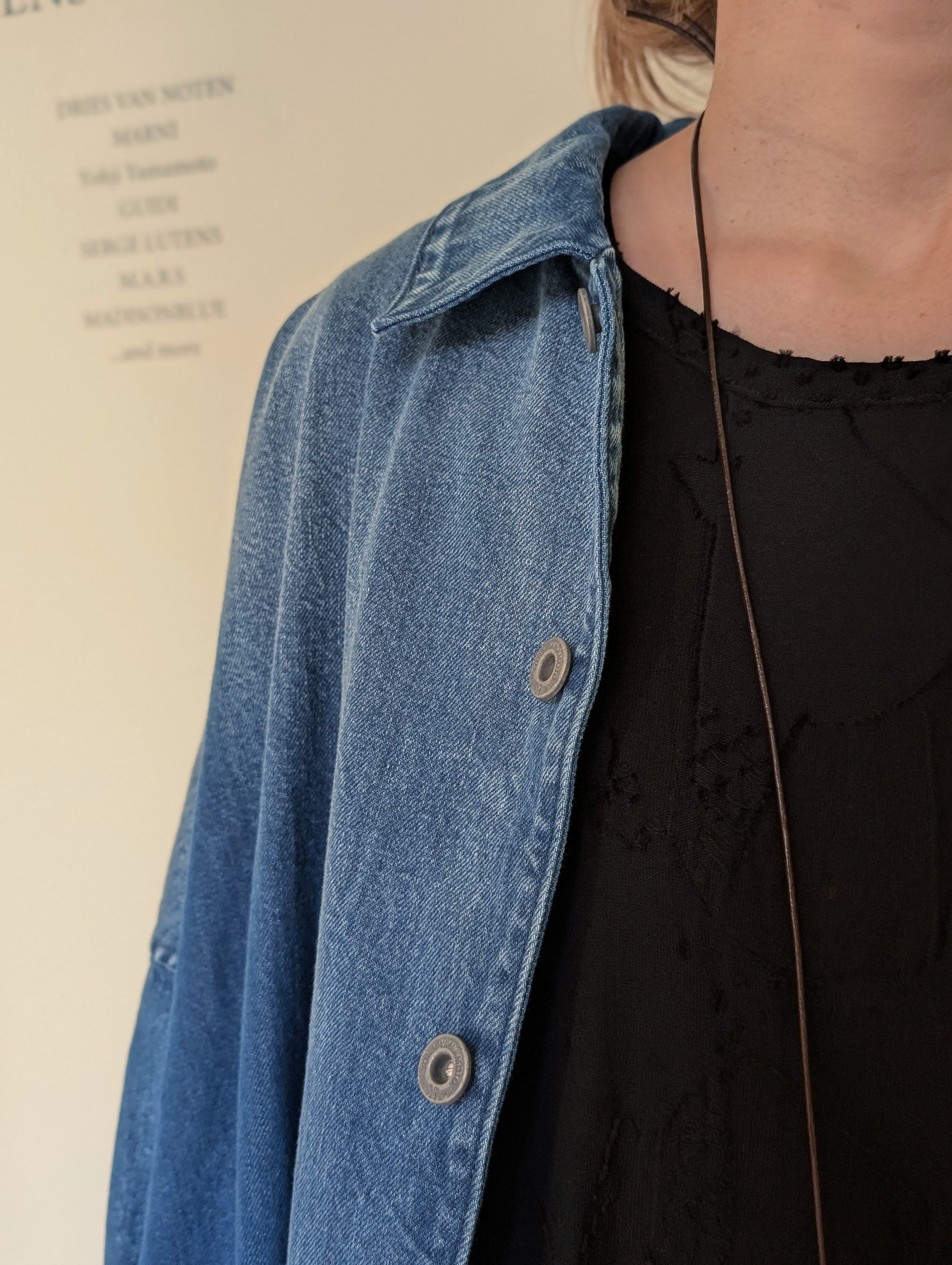 Y's　CRUSH JACQUARD ROUND NECK BIG TEE