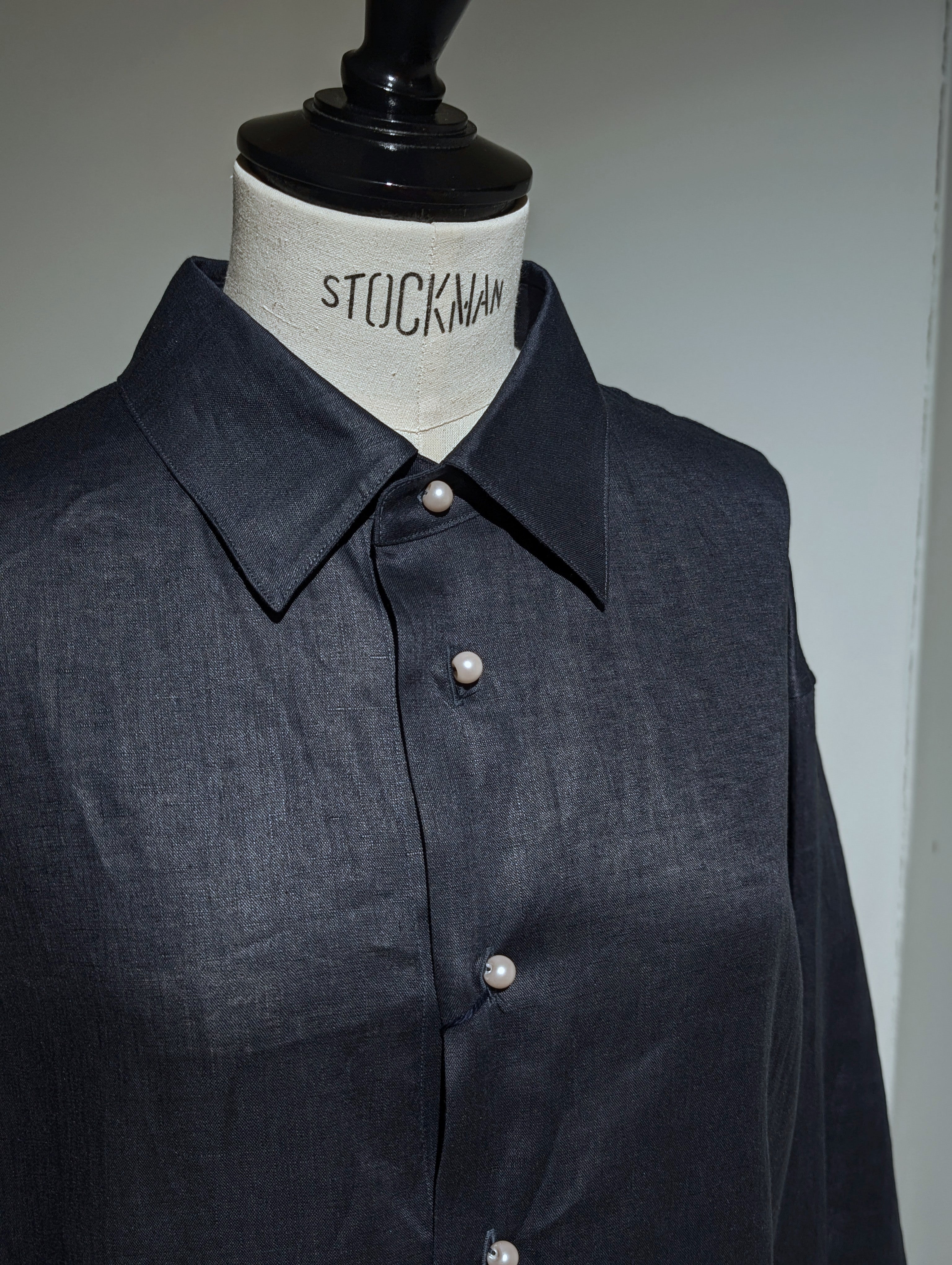 MADISONBLUE  OVERSIZE SPLIT TUCK LINEN OP