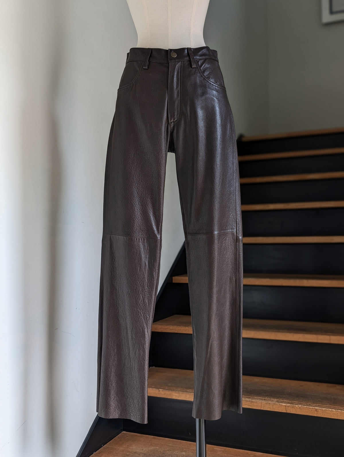 MADISONBLUE  STRAIGHT PANTS LEATHER