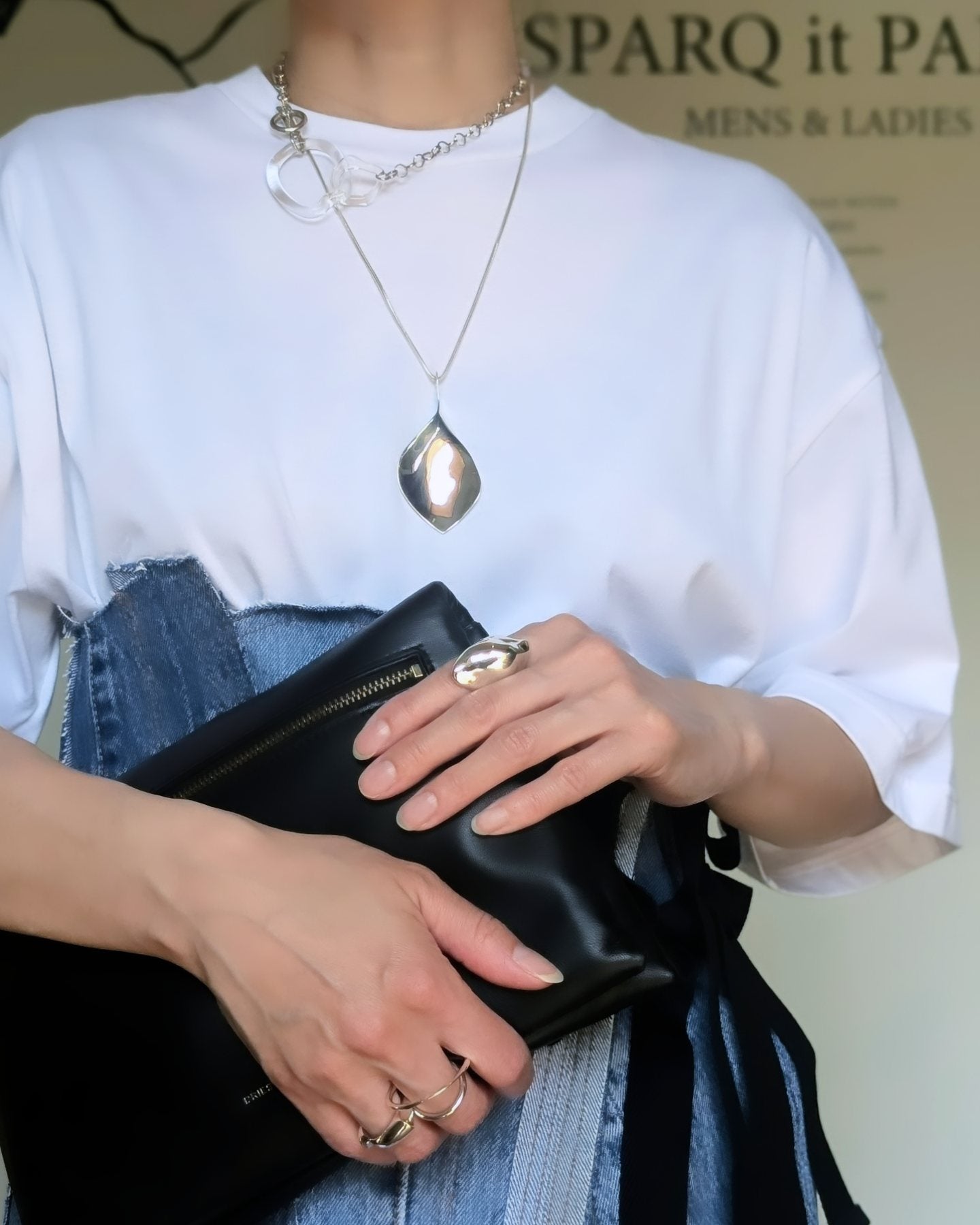ENFOLD  SHAPE T-SHIRT