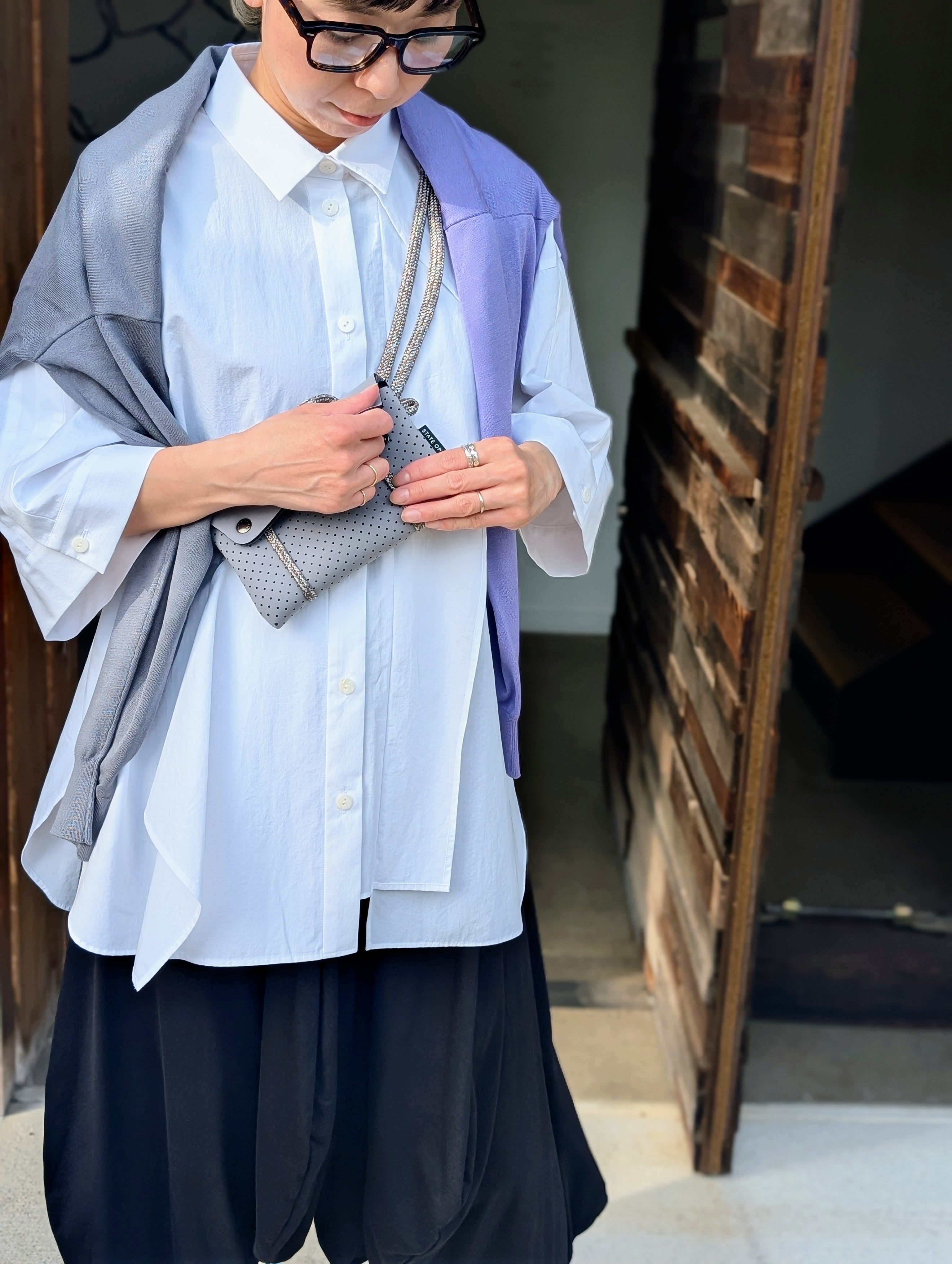 ENFOLD LAYERED HALF‐SLEEVES SHIRT