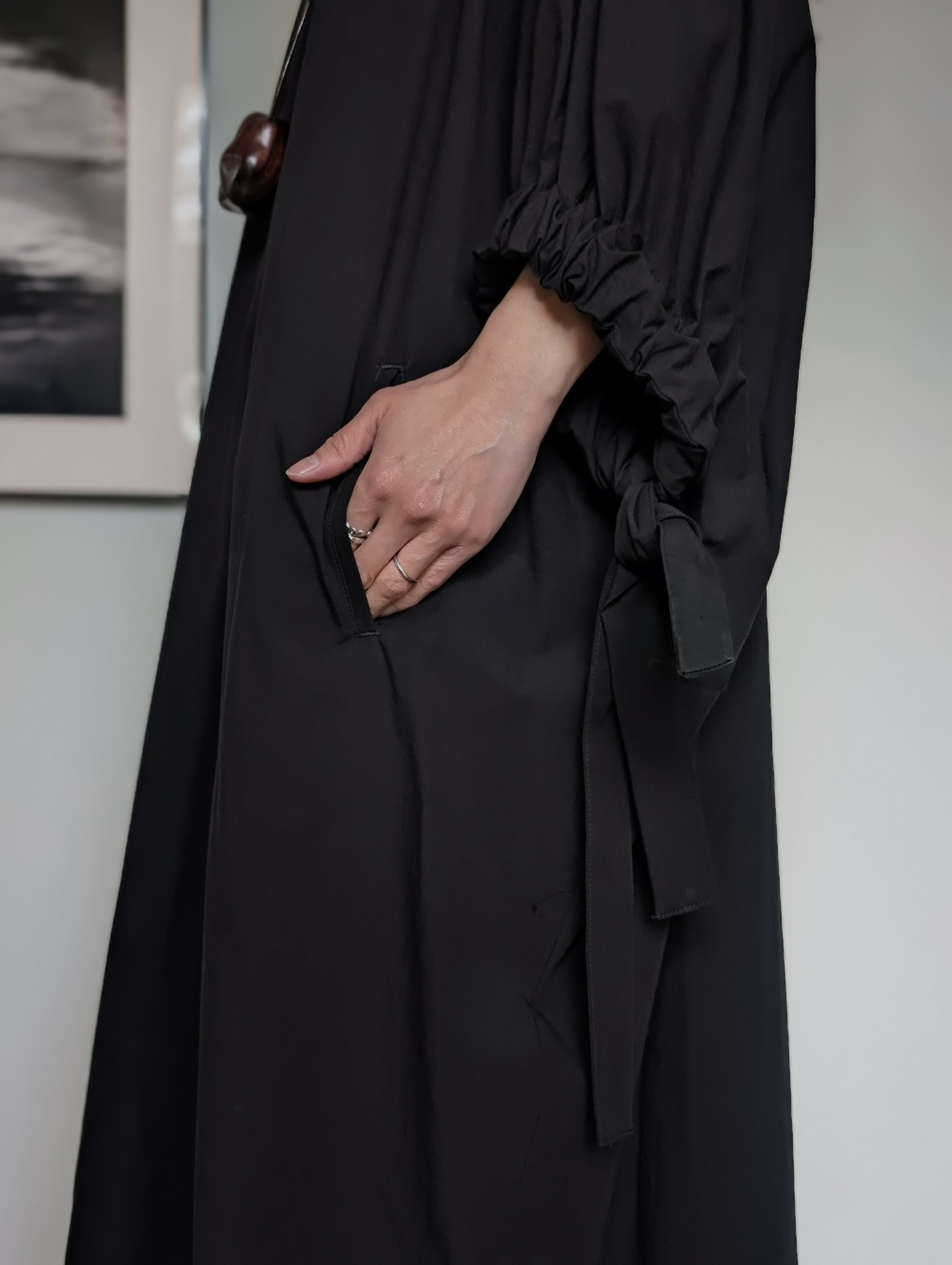 Y's　COTTON BROAD SLEEVE ROUNDNECK DRESS