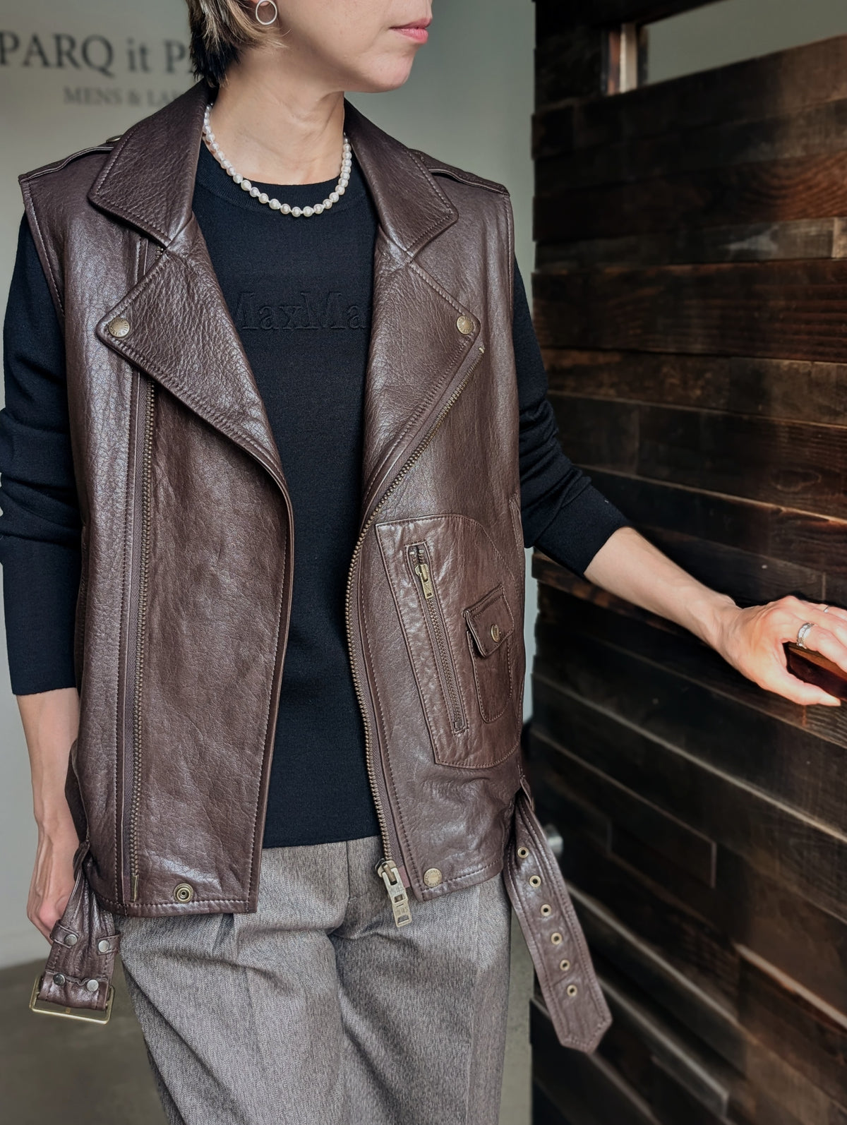 MADISONBLUE  RIDERS VEST LEATHER
