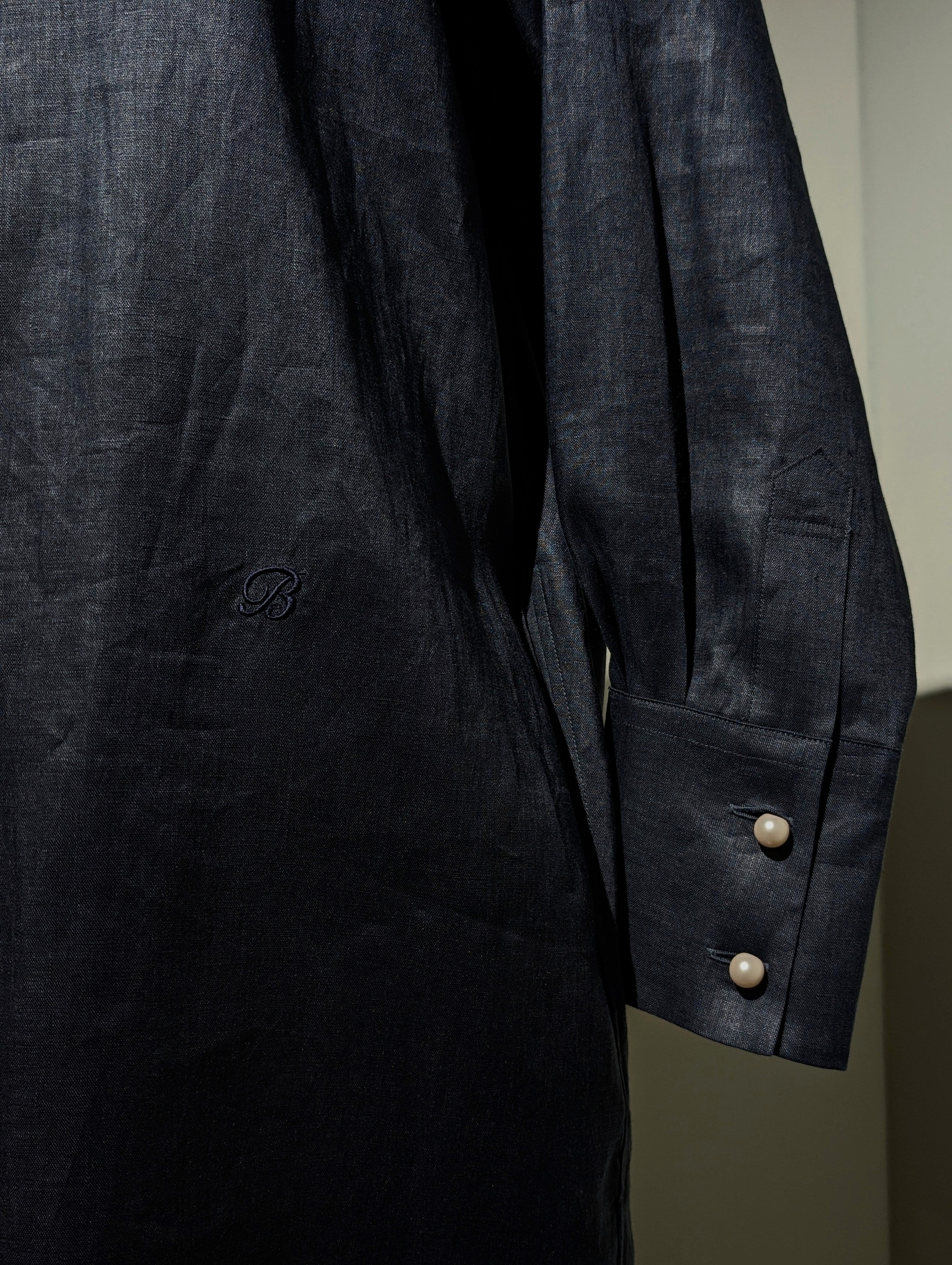 MADISONBLUE  OVERSIZE SPLIT TUCK LINEN OP