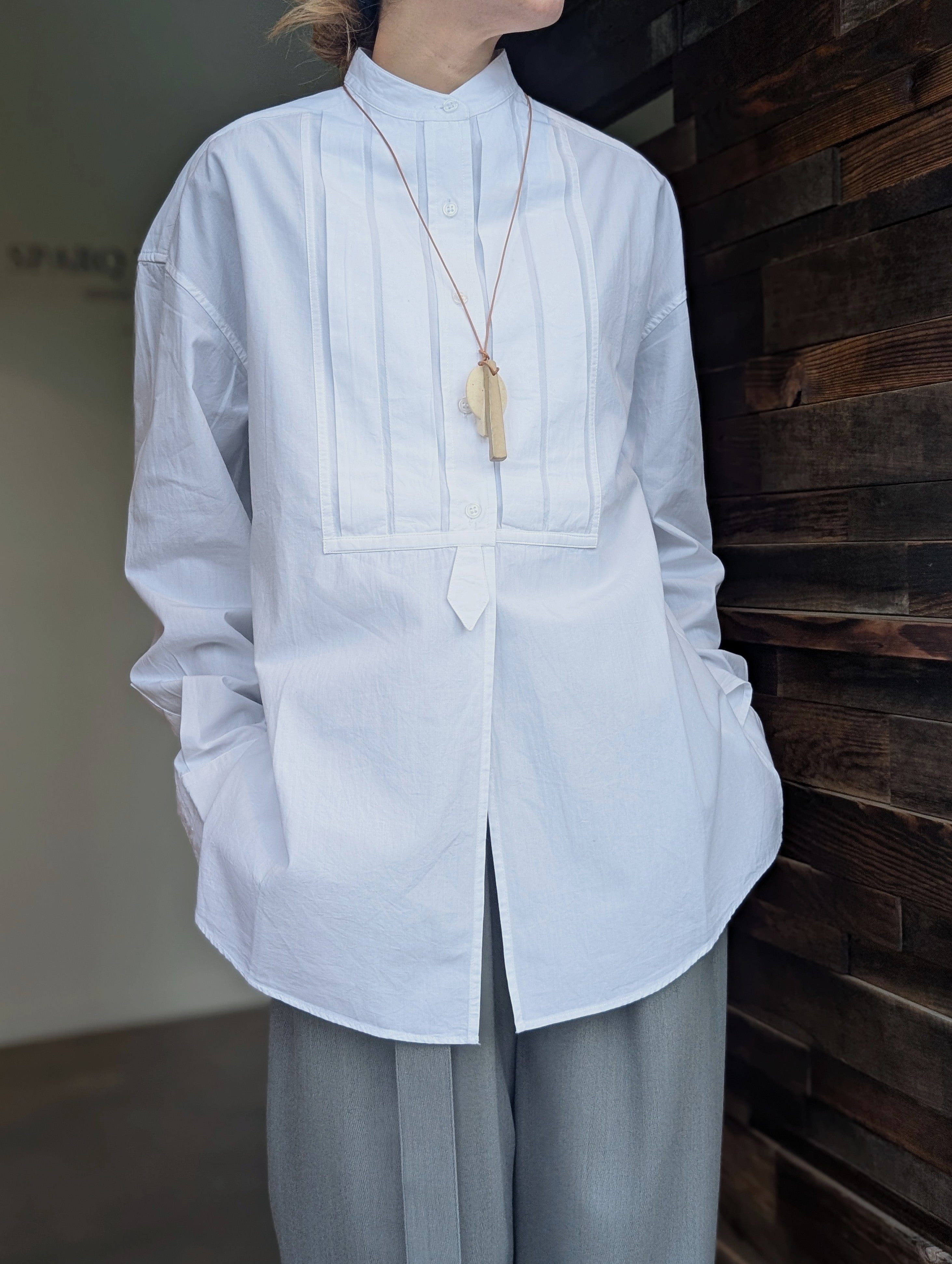 SEEALL SAW63 SH301 (l-001) OVERSIZE TAXIDO SHIRT