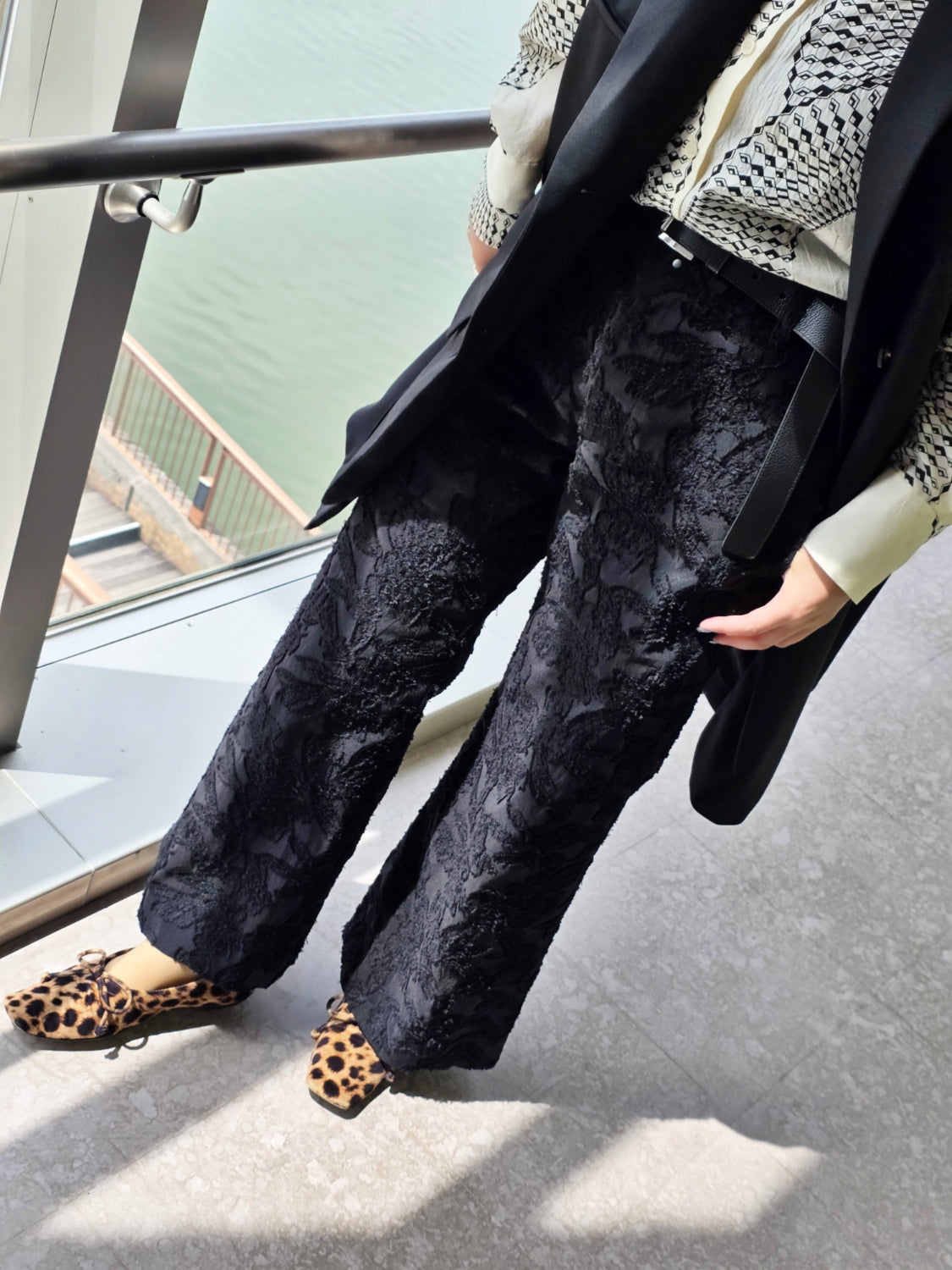 TANAKA  ST-251-BF EASY PANTS (BLACK FLOWER)