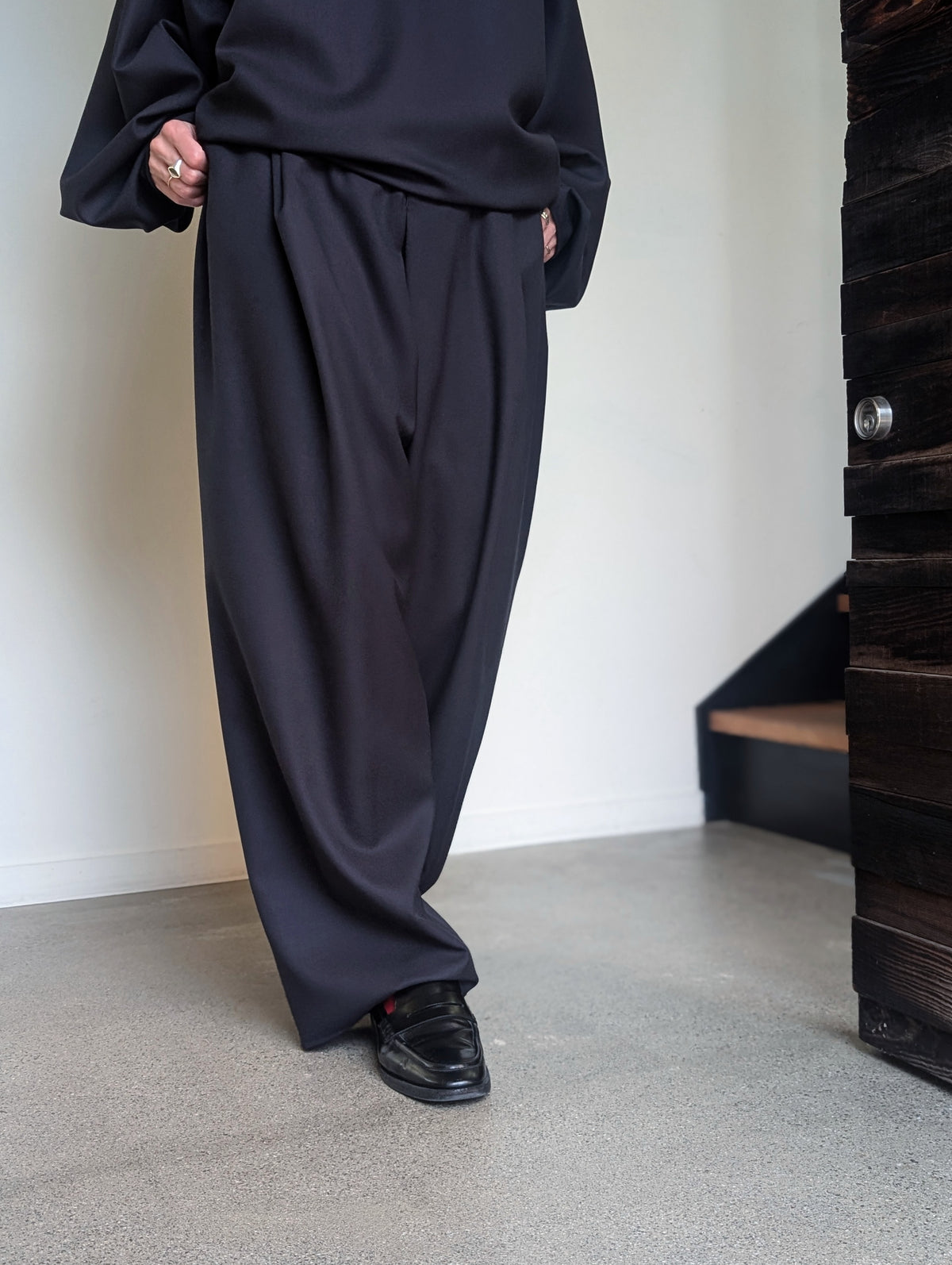 AEHRR 【089 Draping One Tuck Box Pleat Trousers】