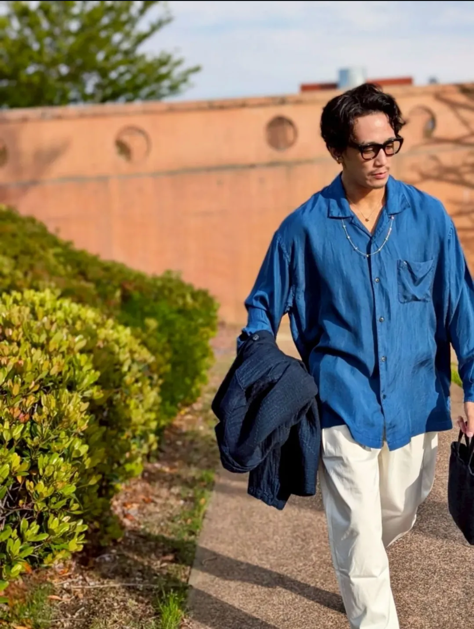 Porter Classic H/W INDIGO SILK LONG SHIRT