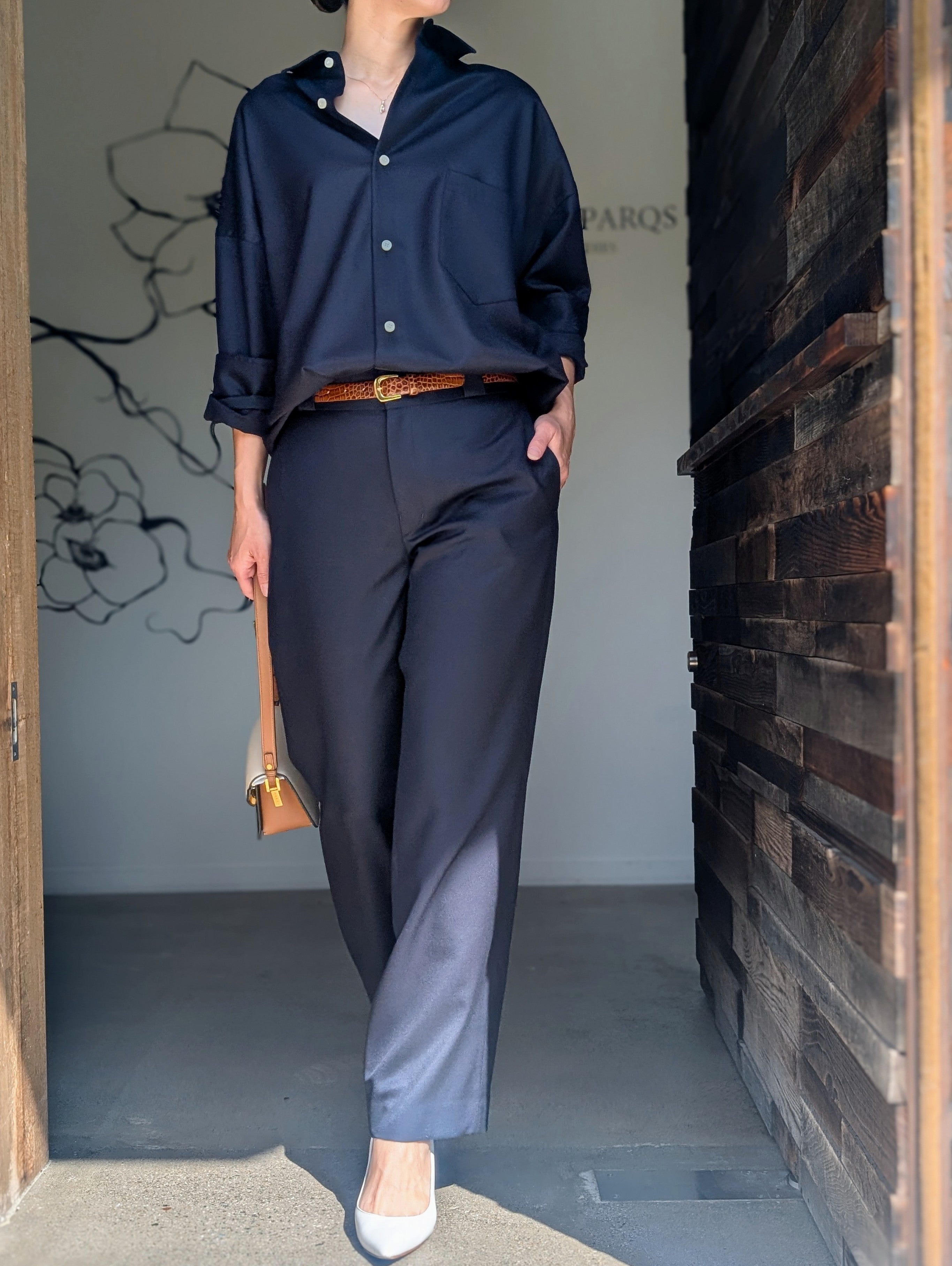 MADISONBLUE　LOW WAIST WIDE-LEG PT WOOL