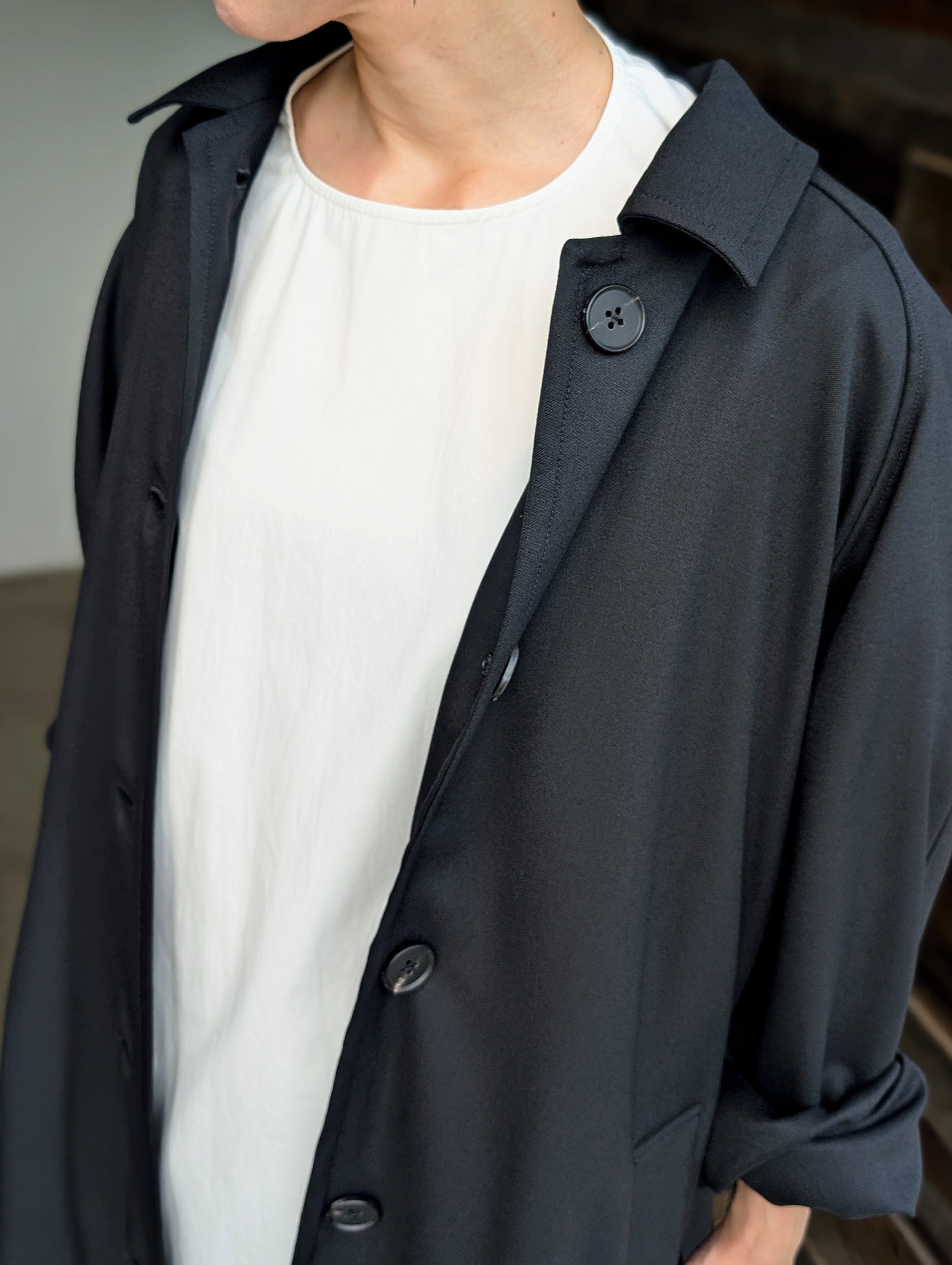 AEHRR 【Draping Yoke Raglan Sleeve Over Coat】