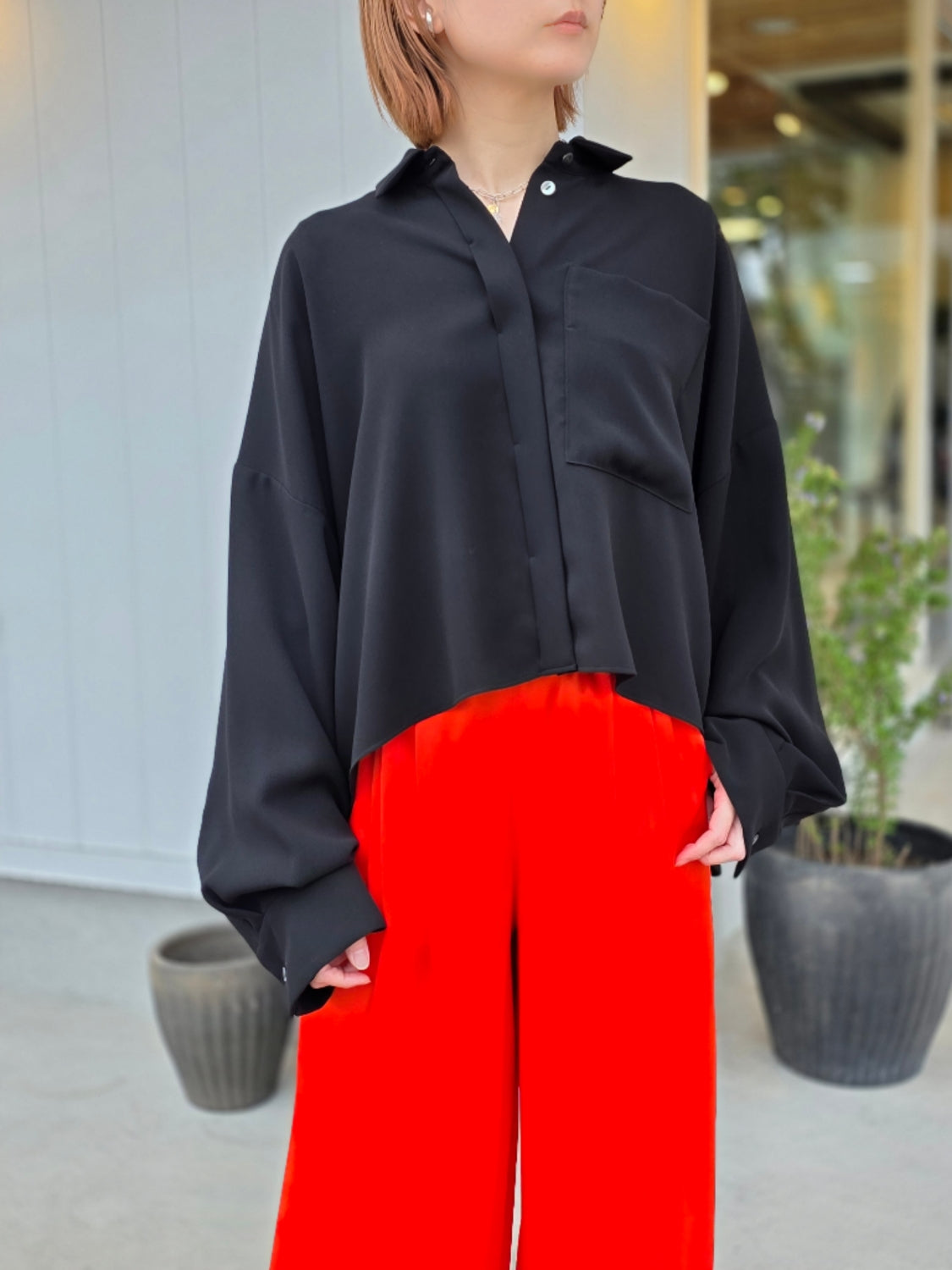 ENFOLD  JUST-LENGTH SHIRT