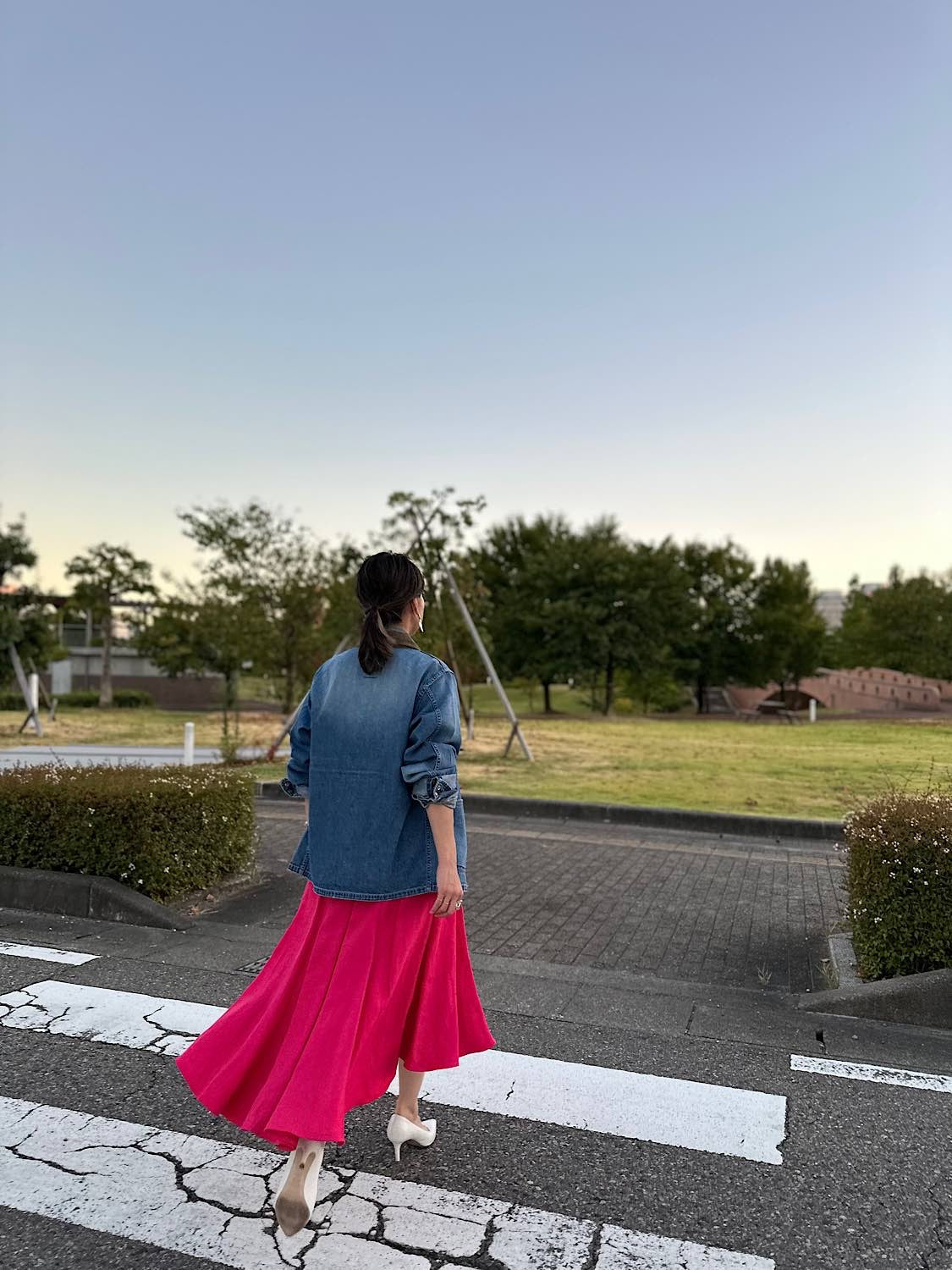 MADISONBLUE PANEL SKIRT LINEN TWILL